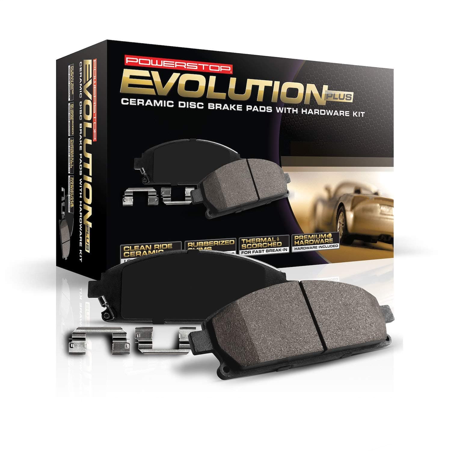 Power Stop 17-2045 Front Z17 Evolution Ceramic Brake Pads with Hardware