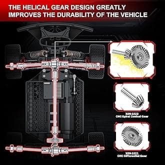 1/14 RC Brushless Cars for Adult Speed 50 MPH，RC Short-Course Truck All Terrain Off Road Hobby Electric Off-Road Trucks 4WD Waterproof Remote Control Car with Two 3S Battery