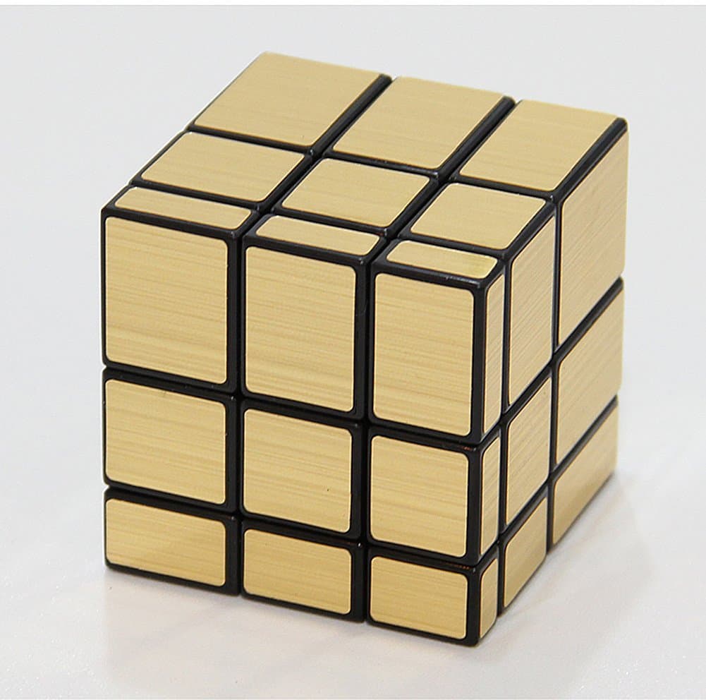 SToC Abnormity Of Third-Order Rubik's Cube Drawing Mirror Intelligence Brushed Structure Puzzle Cube,Golden
