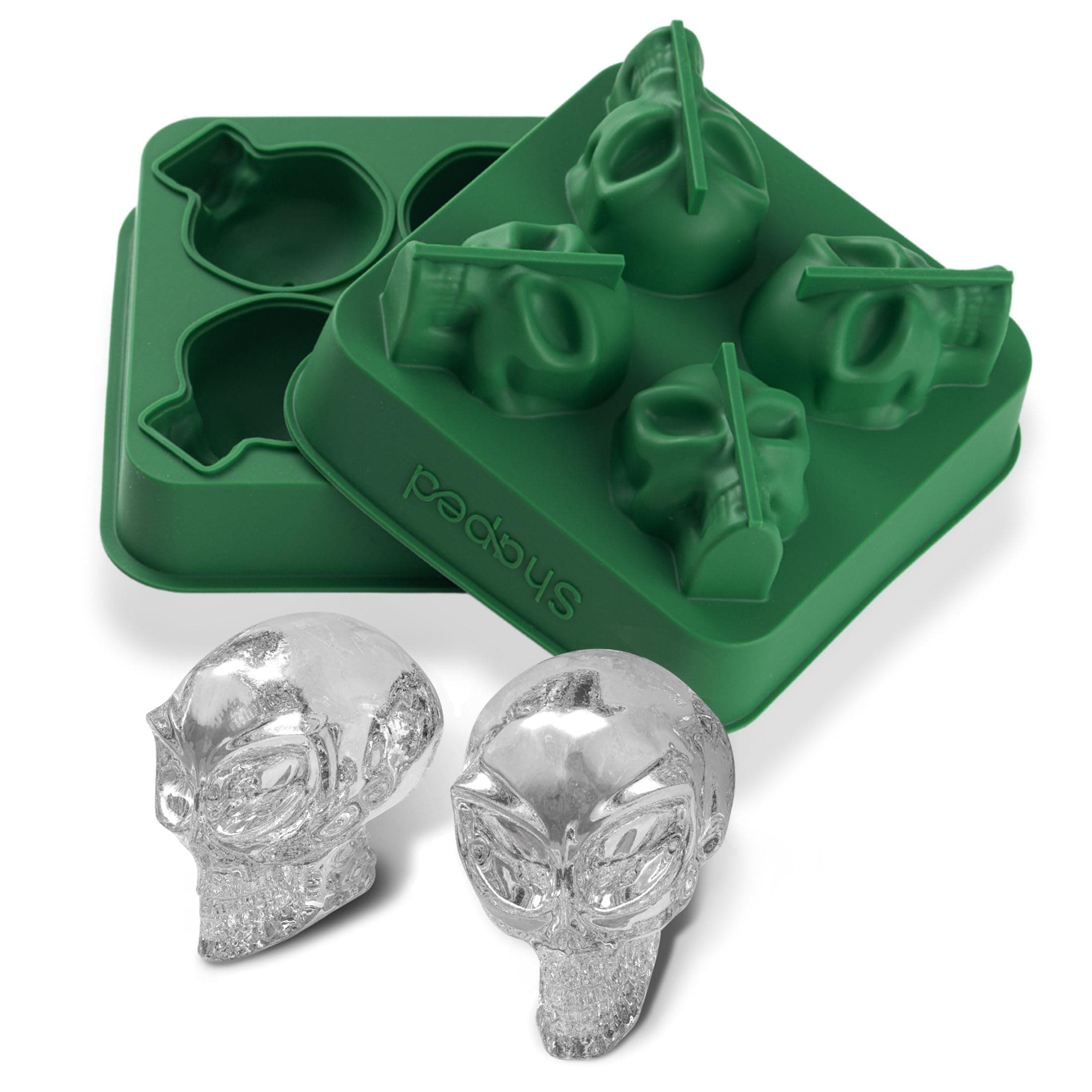 SHAPED 3D Ancient Alien Ice Mold Trays, Flexible Silicone Alien Figure Makers for Ice Cubes, Soaps, Chocolates, DIY Figures, Cookies, Resin Models