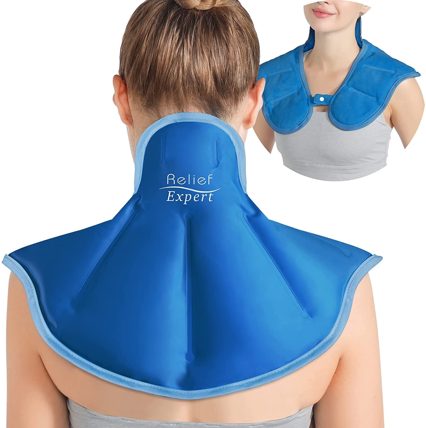 Relief Expert Neck Shoulder Ice Pack Wrap for Injuries Reusable Neck Cold Pack, Ice Pack for Neck Shoulders and Upper Back Pain Relief