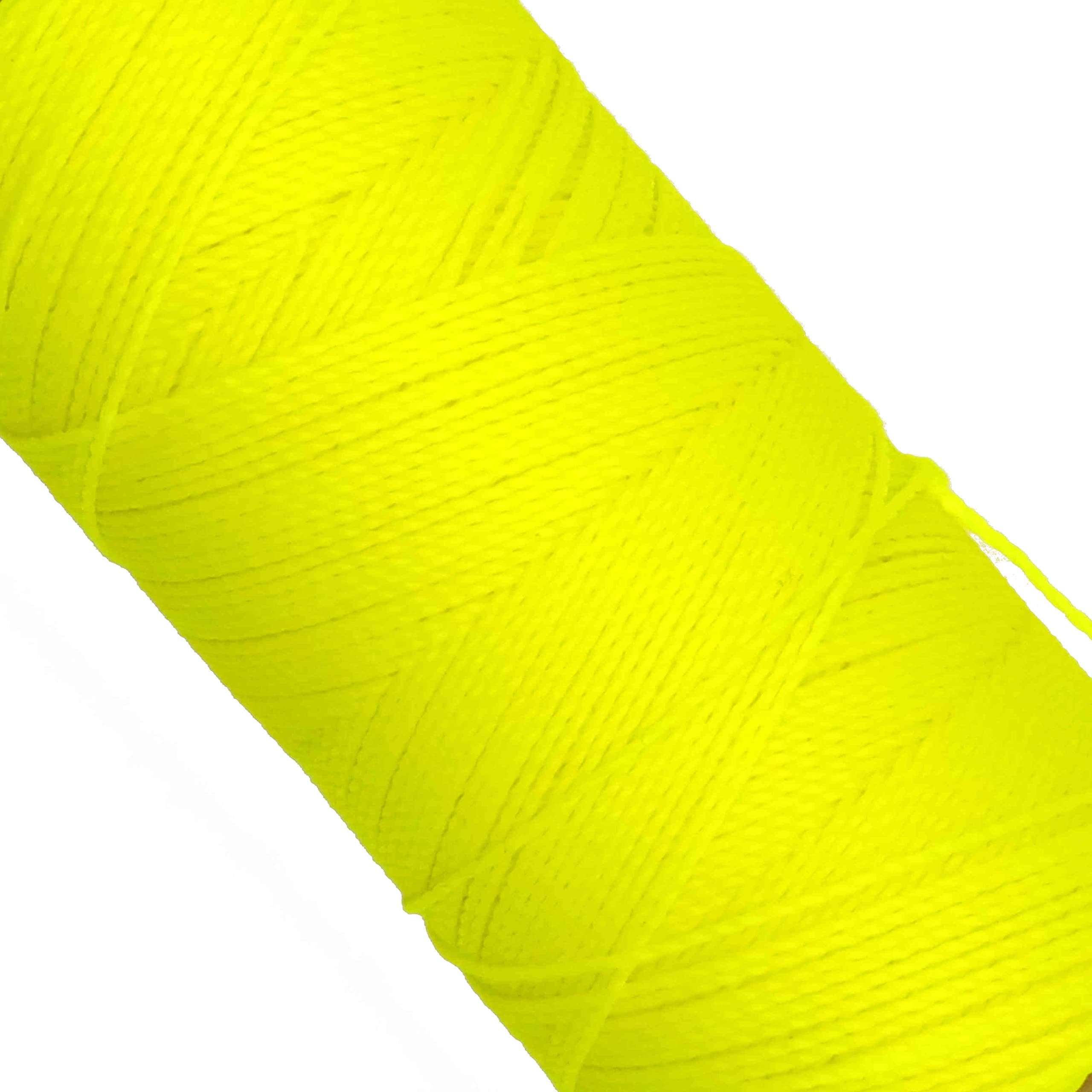 Linhasita Waxed Thread 100 g / 170 m Polyester 1 mm Thick Macrame, 30 Colours Fluorescent Yellow
