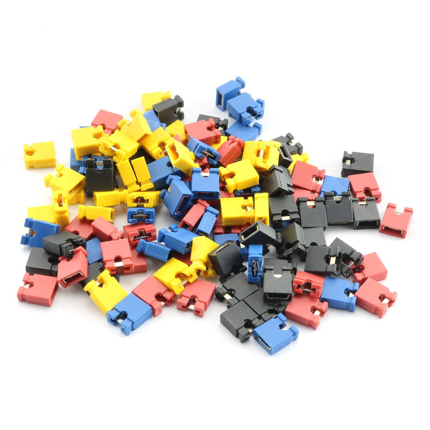 120-Pack 4 Color 30PCS Each Open Top 2.54mm Standard Computer Jumper Caps Shunts Short Circuit Cap