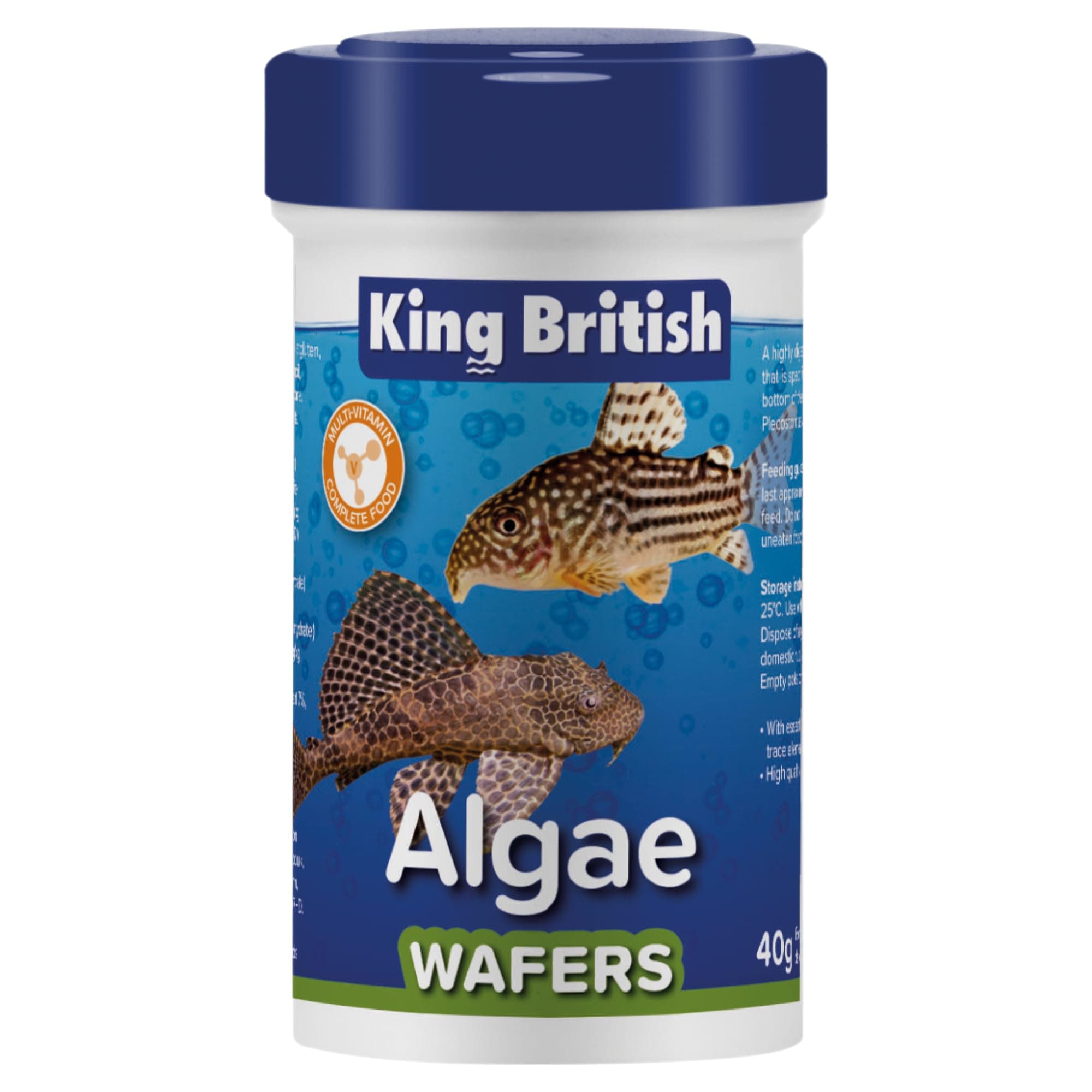 Algae Wafers 40g – Multi-Vitamin Complete Sinking Fish Food – For Bottom Feeding Catfish, Plecostomus & Algae Eating Fish Natural Ingredients