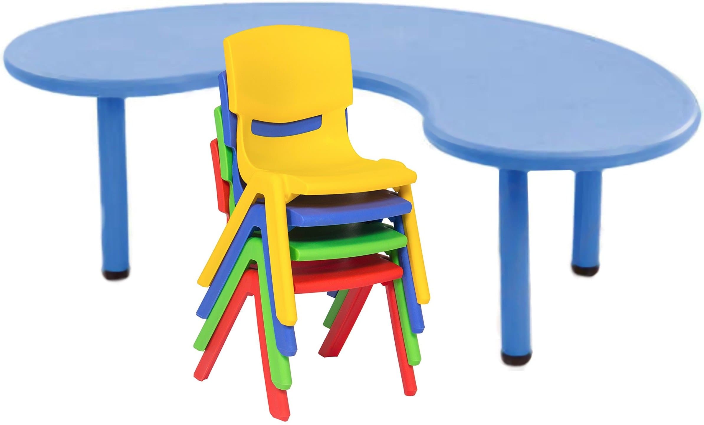 - eHomeKart Playgro Table - Psf-111N - Front Round Moon Table for Kids - Perfect for Home and School - (54 X 30 X 20 Inches) - Colour May Vary, Plastic