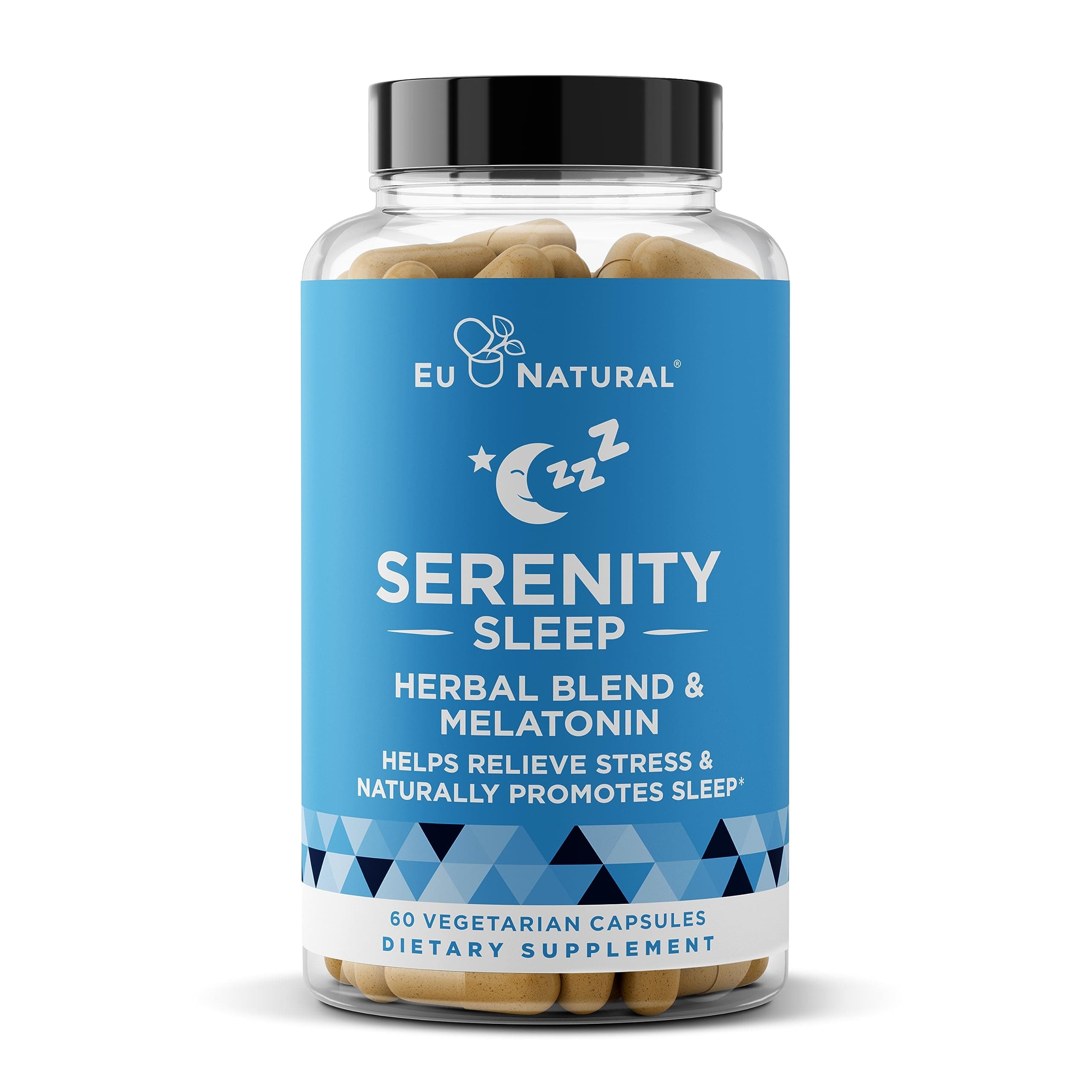Serenity Sleep Natural Sleep Aid – Potent Blend of Magnesium, Valerian Root and Melatonin – Natural Sleep Aid – Non-Habit-Forming Way to Relax and Get a Good Night’s Sleep – 60 Vegan Soft Caps