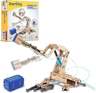 Smartivity Hydraulic Crane Toy for Kids 8-14 Years Old I Ideas for Boys & Girls | DIY STEM Science Toys for 8,9,10,11,12,13,14 Years I Wooden Engineering Game