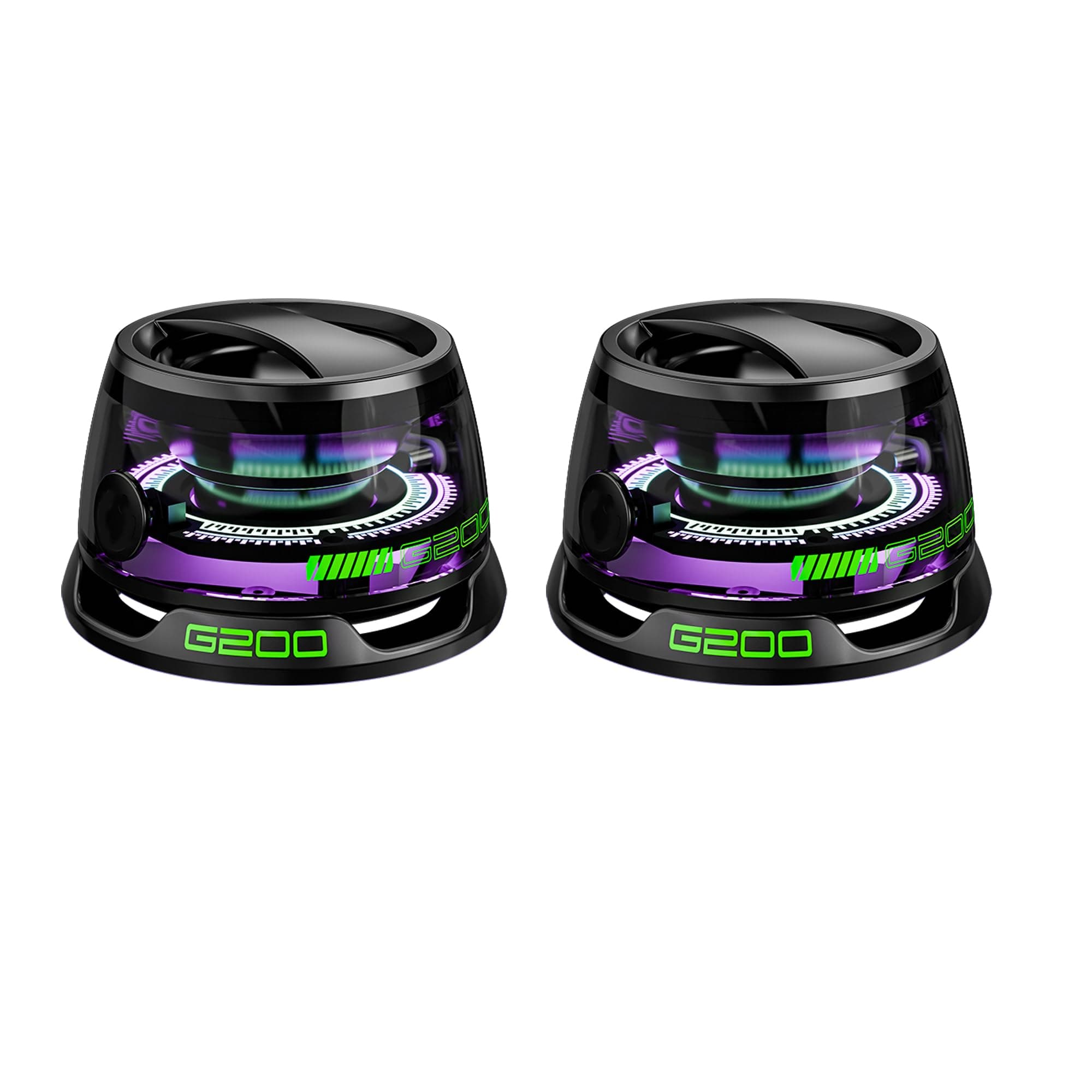 2 Pcs G200 Magnetic Bluetooth Speaker,Multifunctional Portable Mini Speaker with Multi RGB Color Light Show-3D Surround Sound Effect,Christmas Birthday Gifts