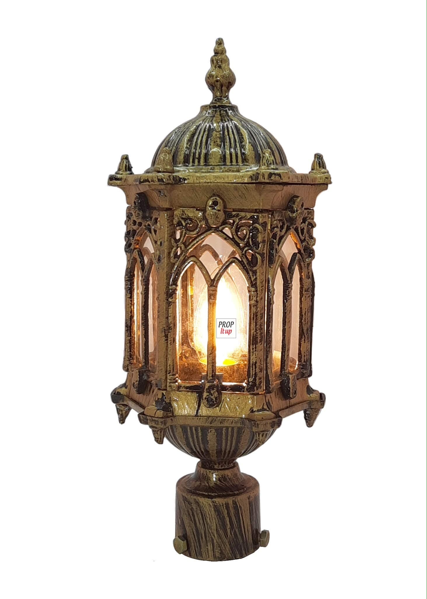 Prop It Up Hexagonal Gate Light (Antique Gold, 15 Watts)(Electric)