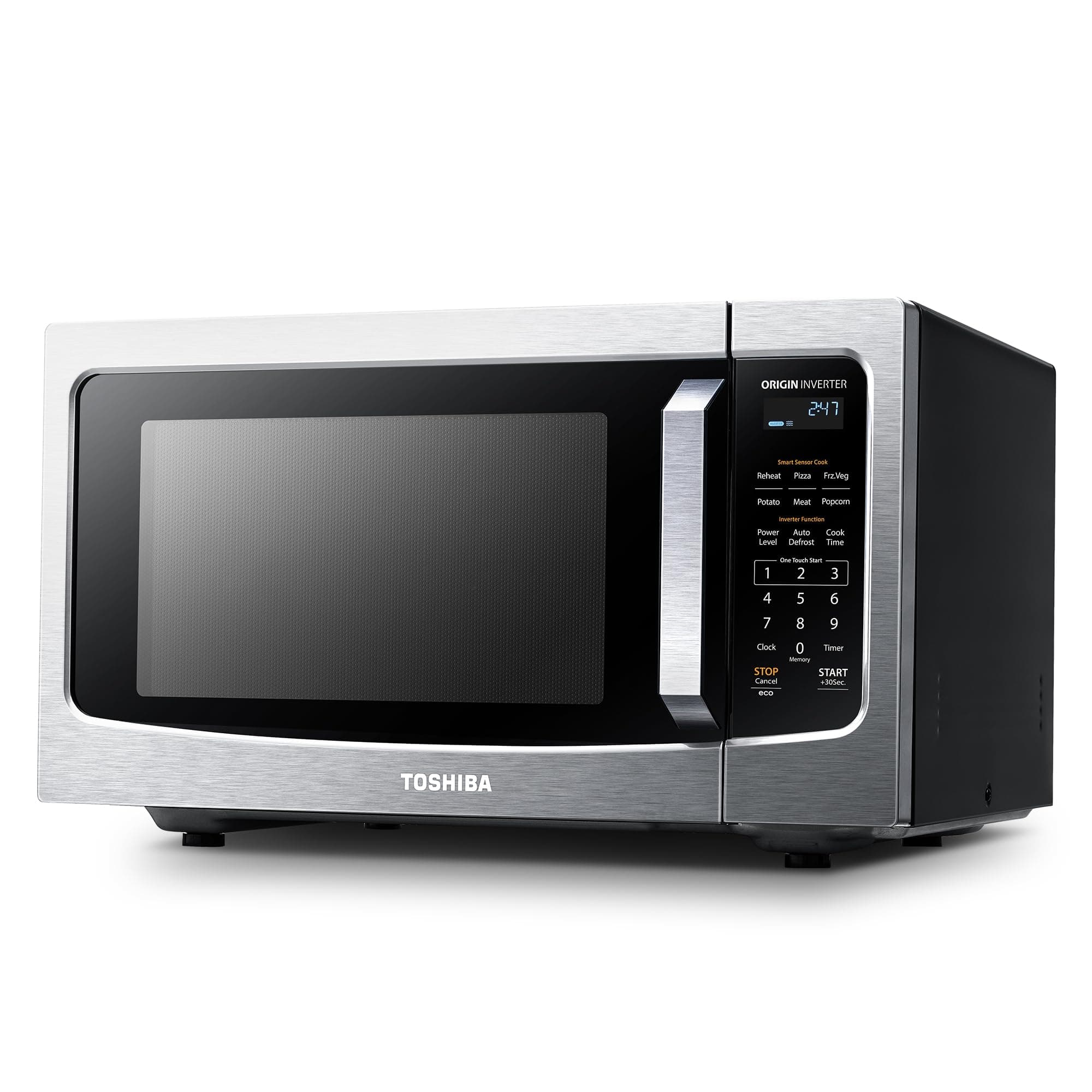 ML-EM45PIT(SS) Countertop Microwave Oven with Inverter Technology, Kitchen Essentials, Smart Sensor, Auto Defrost, 1.6 Cu.ft, 13.6" Removable Turntable, 33lb.&1250W, Stainless Steel