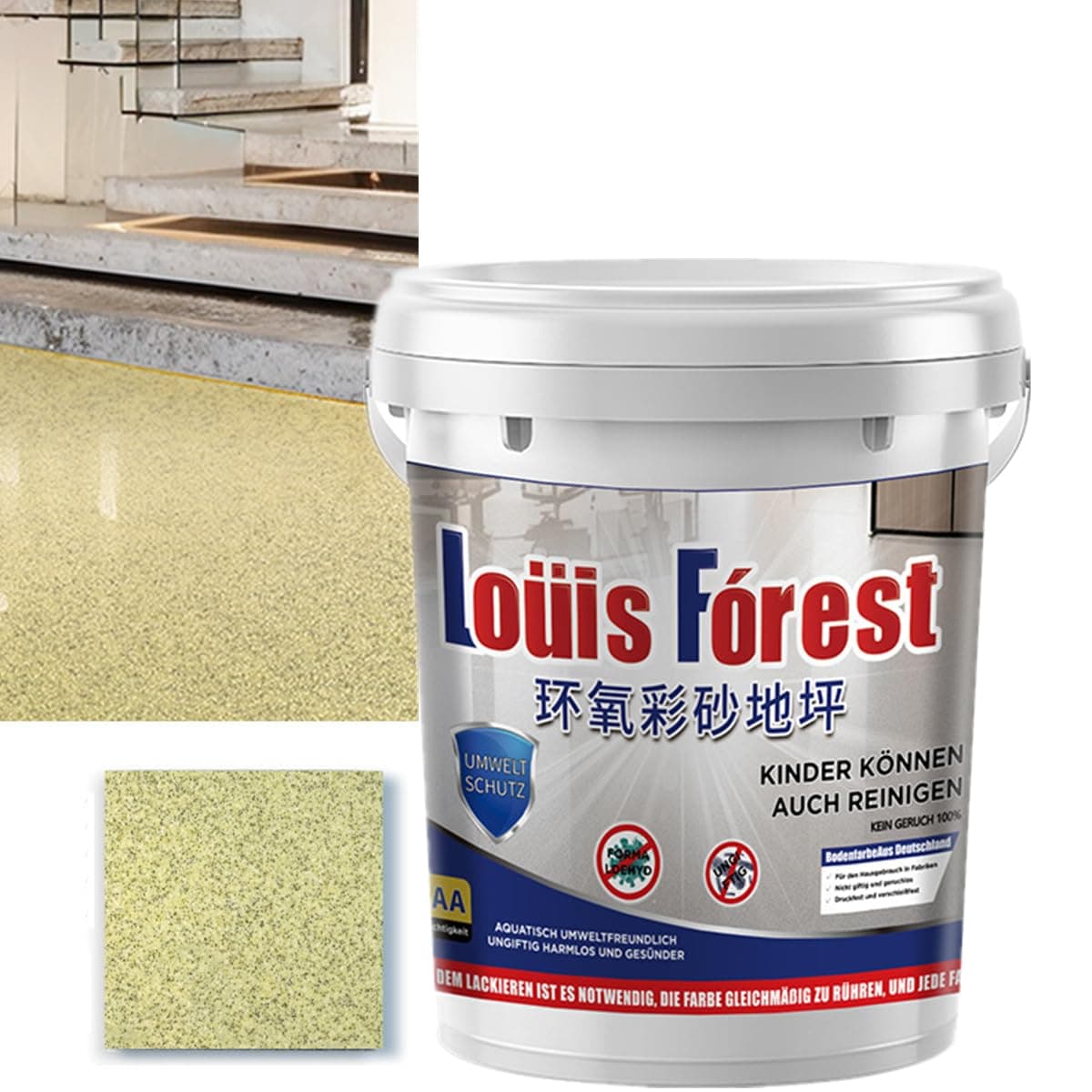 High-Gloss Marble Effect Epoxy Floor Coating,Epoxy Floor Paint for Garage,Self-Leveling Concrete Floor Paint,Quick-Dry Non-Slip Wear-Resistant Basement Waterproof Water-Based Paint