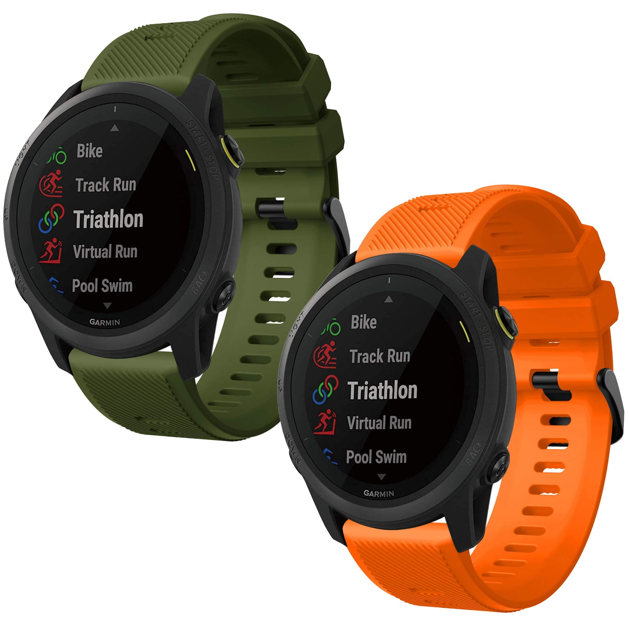 Compatible with Garmin Forerunner 745 Bands, 22mm Soft Silicone Quick Release Replacement Wristbands with Metal Buckle for Garmin Forerunner 745/Vivoactive 4 Watch Band Sport Strap Accessories