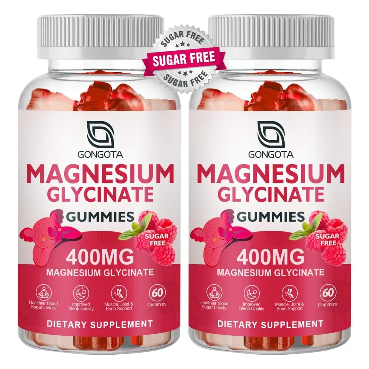 Magnesium Glycinate Gummies 400 mg with 100 mg Composite magnesium - Chelated Magnesium Potassium Supplement with Vitamin D, B6 Supports Calm, Sleep, Memory & Muscle Cramps,Sugar Free - 120 Gummies