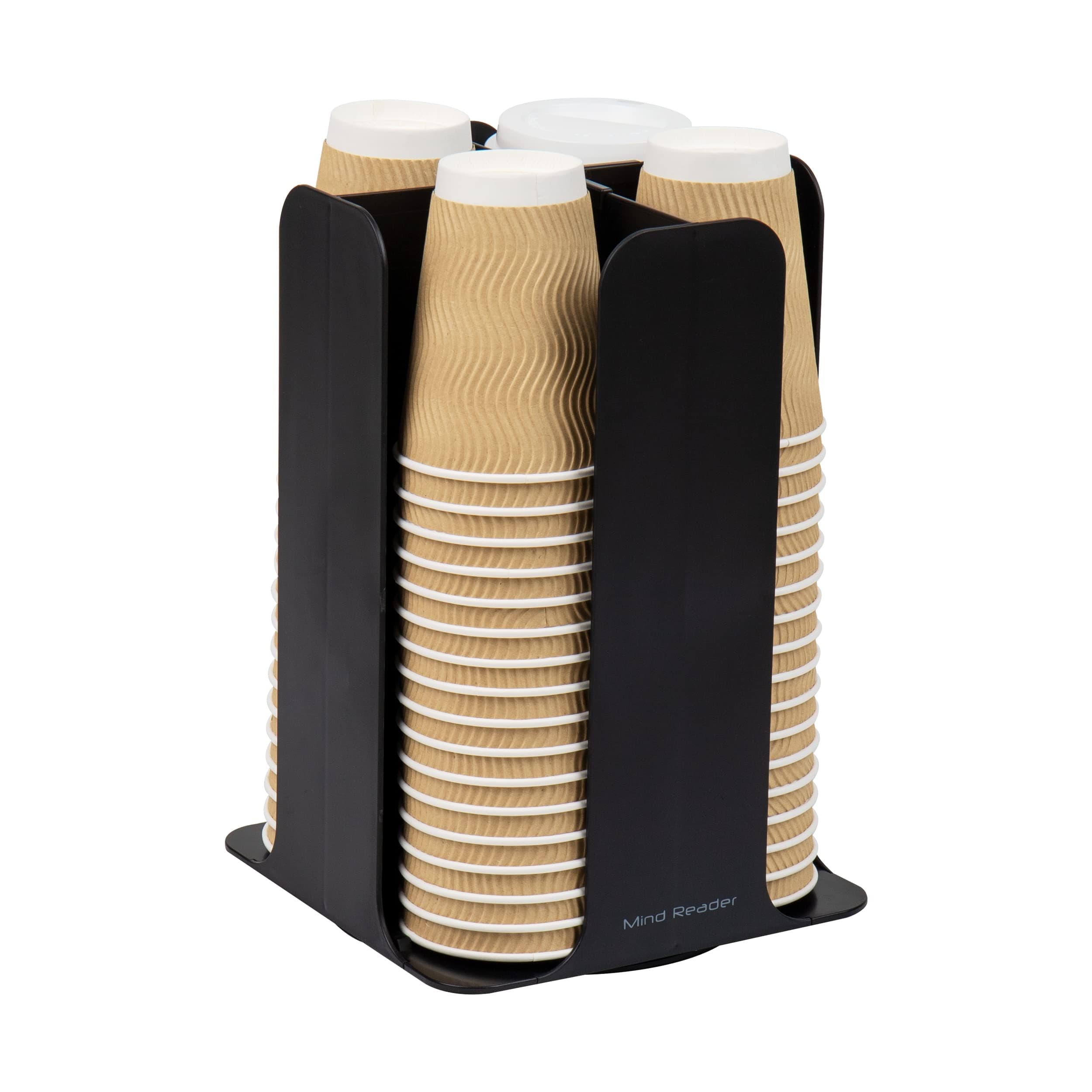 Mind Reader Cup and Lid Organizer Carousel 7.75 x 12 x 7.75 CDISP-BLK