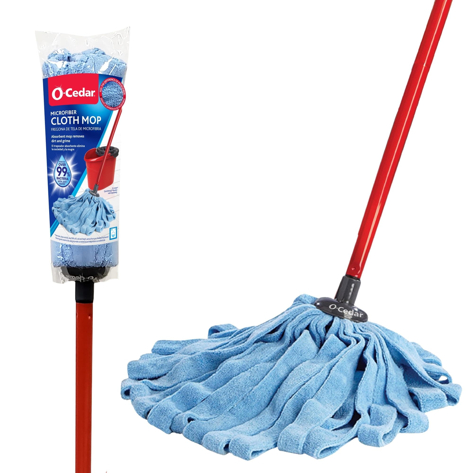 Microfiber Cloth Wet Mop,Blue/Red