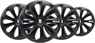SPARCO SPC1570BK Sicilia Wheel Covers, Black, Set of 4, 15"