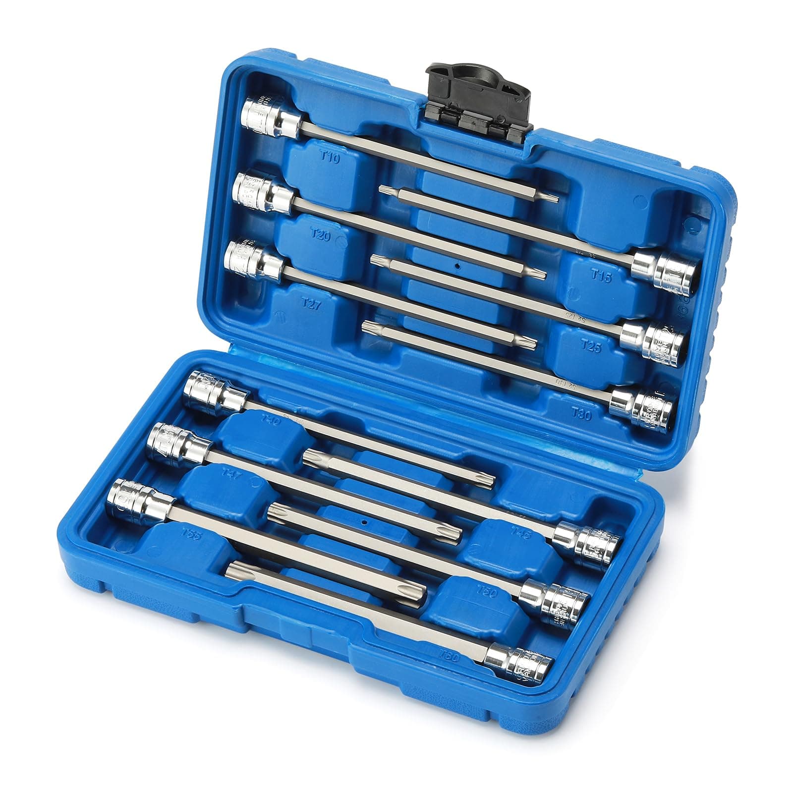 CASOMAN 3/8"Drive Extra Long Torx Bit Socket Set, 12 Piece Torx Stra Bit Set,...