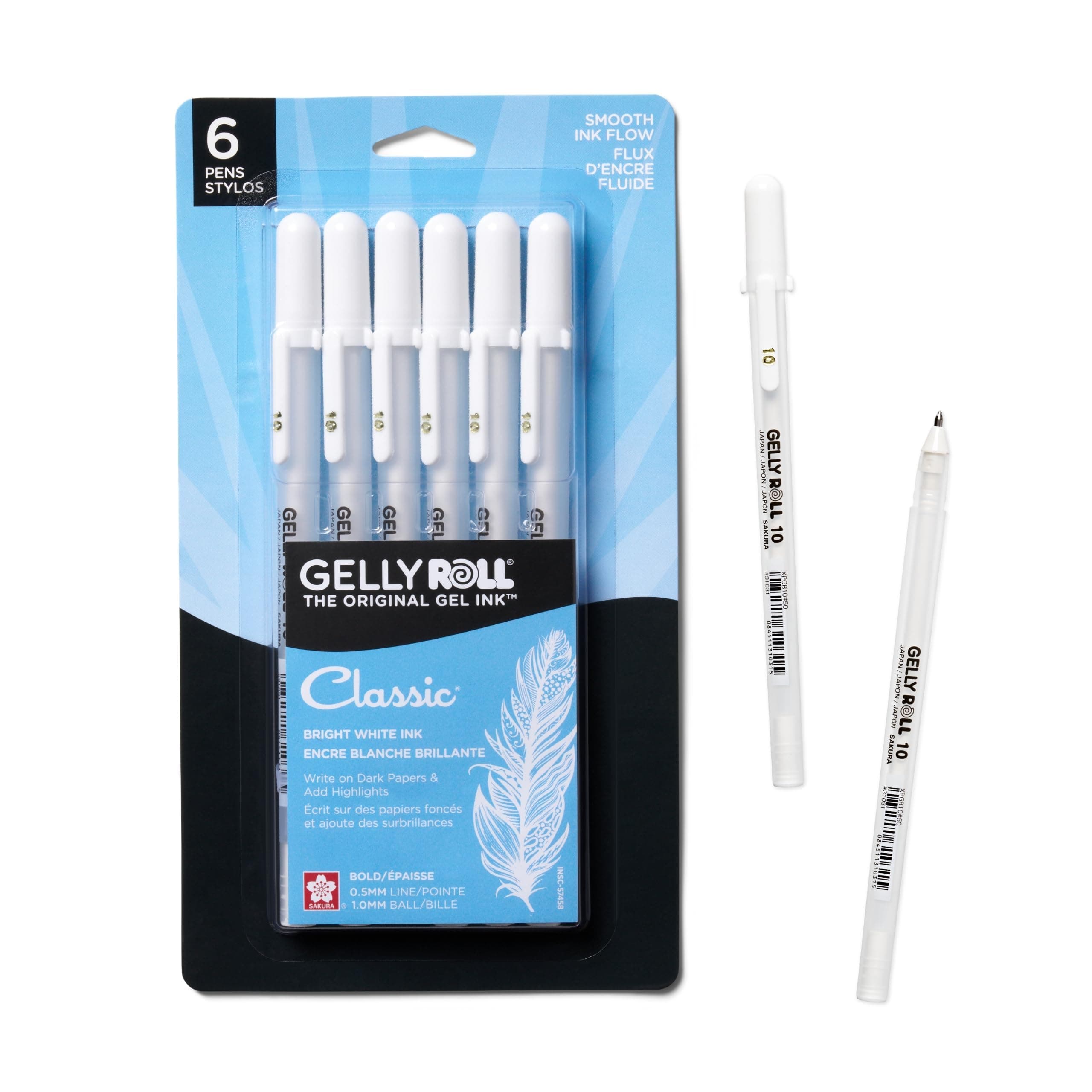 Gelly Roll Pen Classic 10 Bold White 6pc