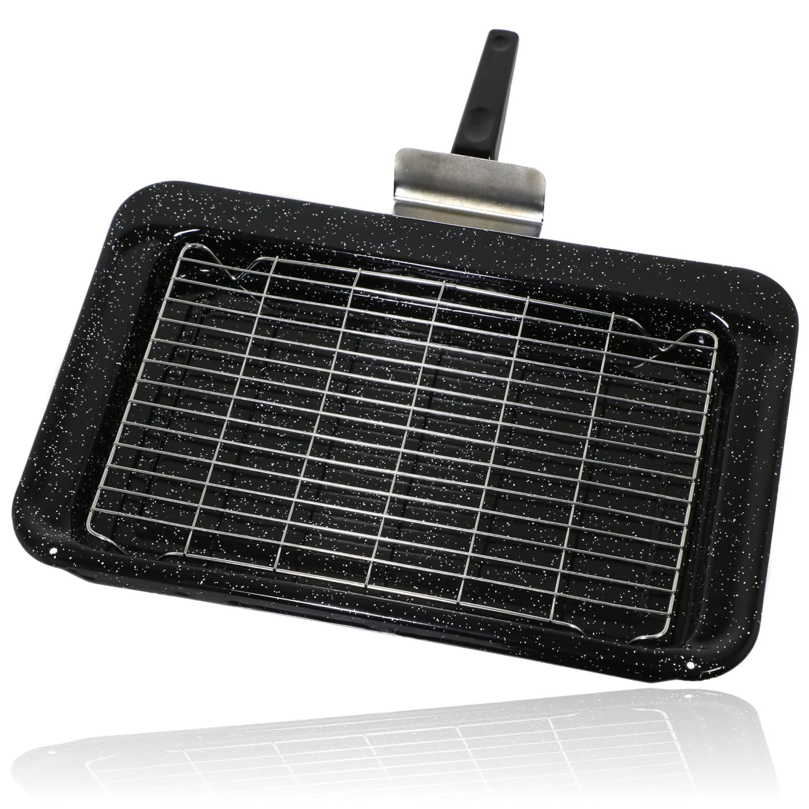 SPARES2GO Complete Grill Pan Tray Rack & Handle for Rangemaster Oven Cooker (445 x 276mm) (Fitment List A)