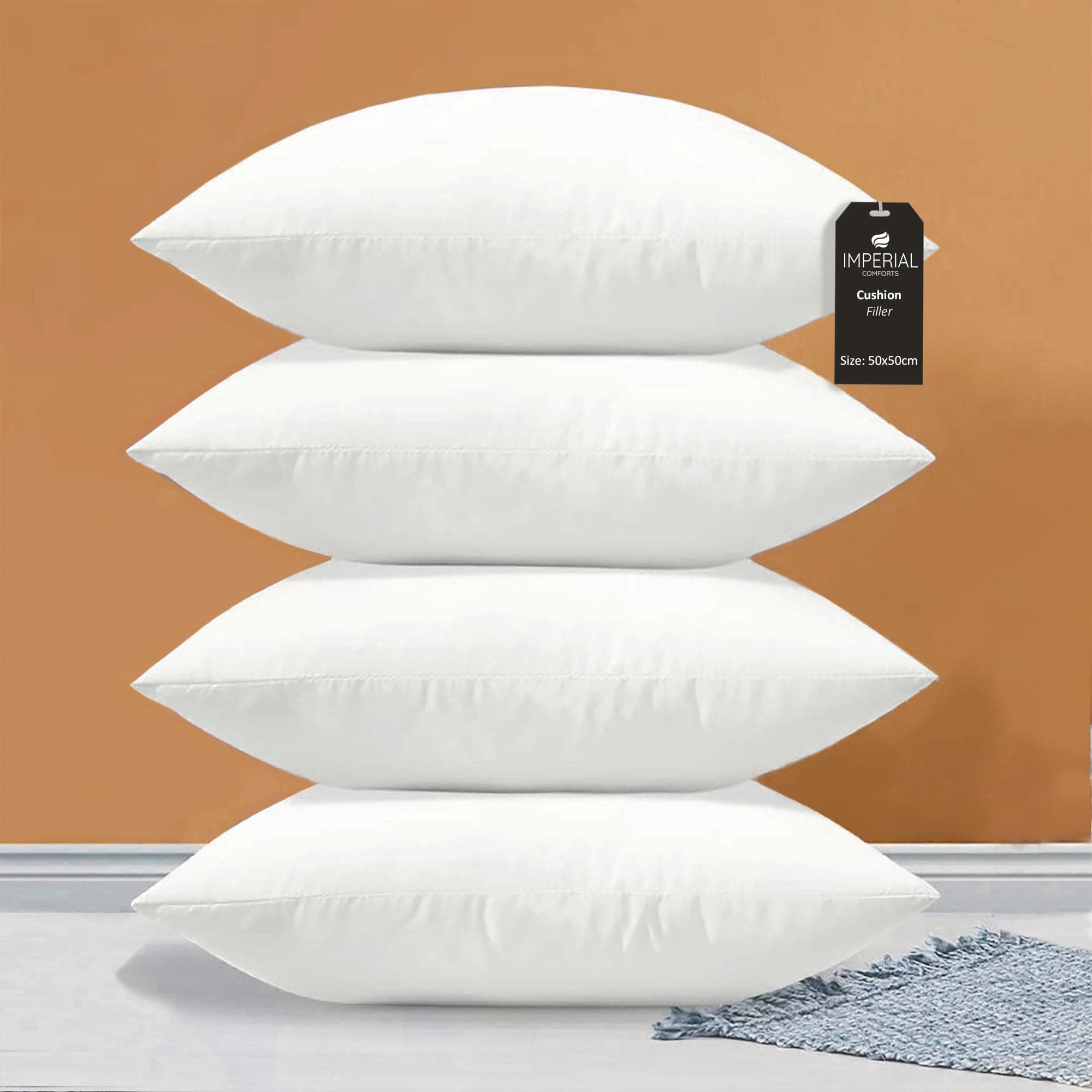 – Sofa and Bed Pillow Inserts (4-Pack, White) - 20 x 20 Inches Indoor Cushion Inserts - Decorative and Comfortable Throw Pillow Set (4, 50x50 cm)