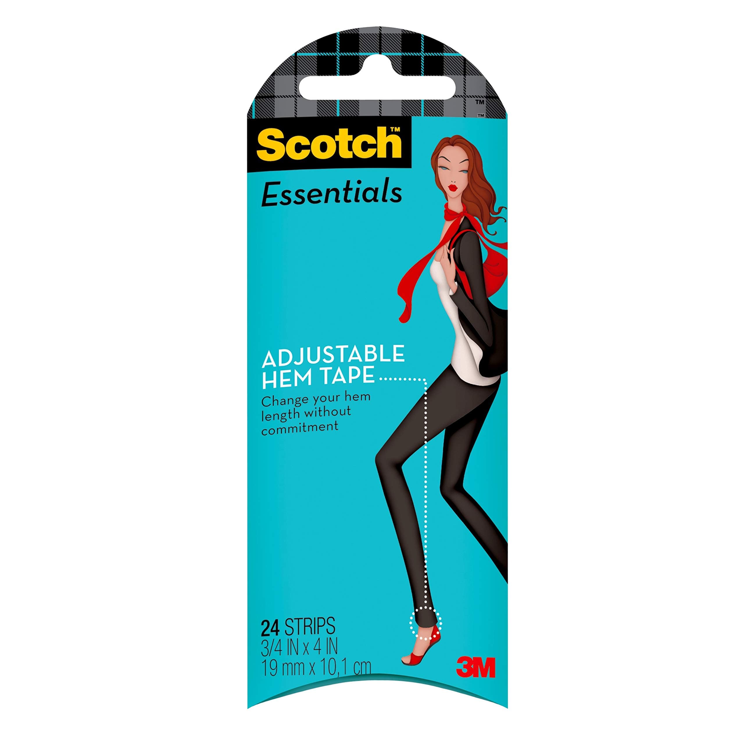 Scotch Essentials Adjustable Hem Tape, 24 Strips (W-106-A)