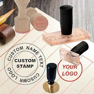 Custom Stamp with Logo Name, Multiple Size Personalized Rubber Stamps with Handle for Business,Stamp Maker,Return Address Stamps (Rectangular 2 * 3 in)