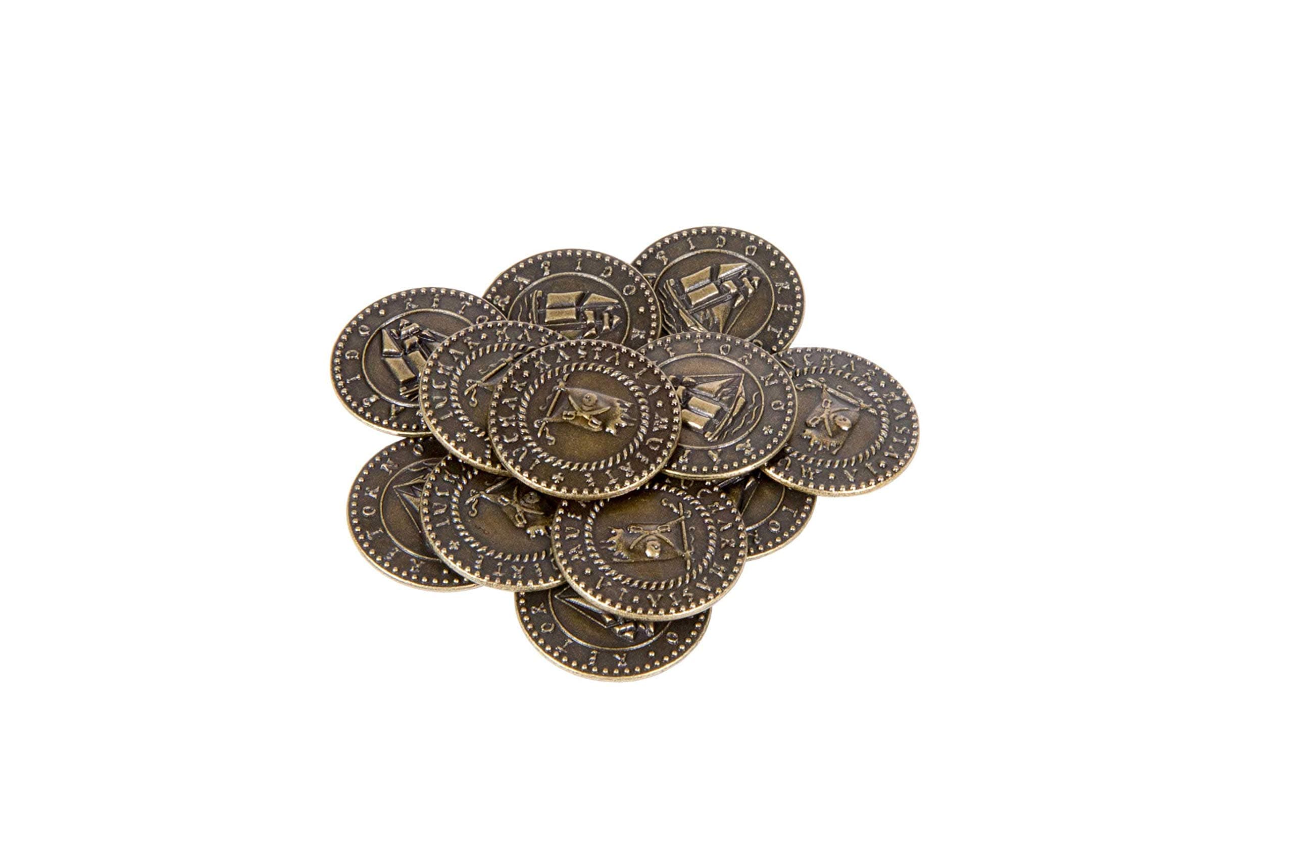 The Broken Token Pirate Ships Themed Gaming Coins - Medium 25mm 12-Pack, Novelty Fantasy Replica Coins