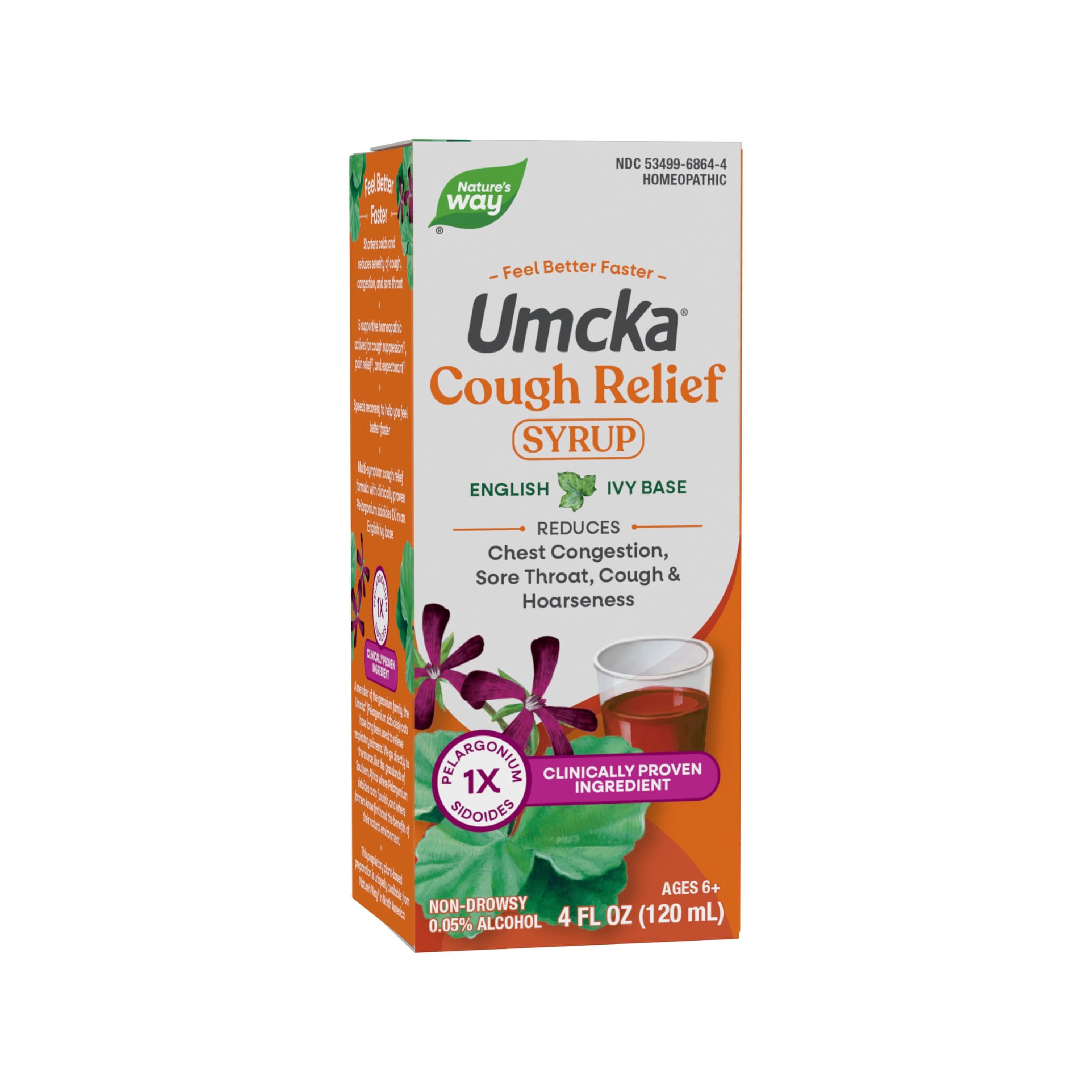 Nature's Way Umcka Cough Syrup, Fast-Acting | Non-Drowsy | Homeopathic | Suitable for Adults & Children, 4 Ounce