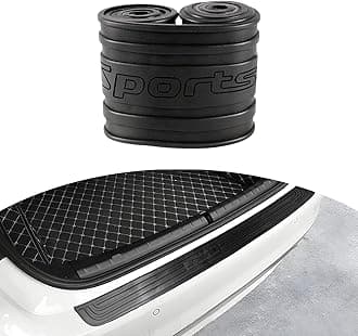 Ziciner Car Rear Bumper Protector Guard, Auto Anti-Scratch Collosion Rubber Trunk Door Entry Guards, Non-Slip Vehicle Bumper Protection Strip, Fit for Most Cars, Vans (35"x2.7", Black Sport)