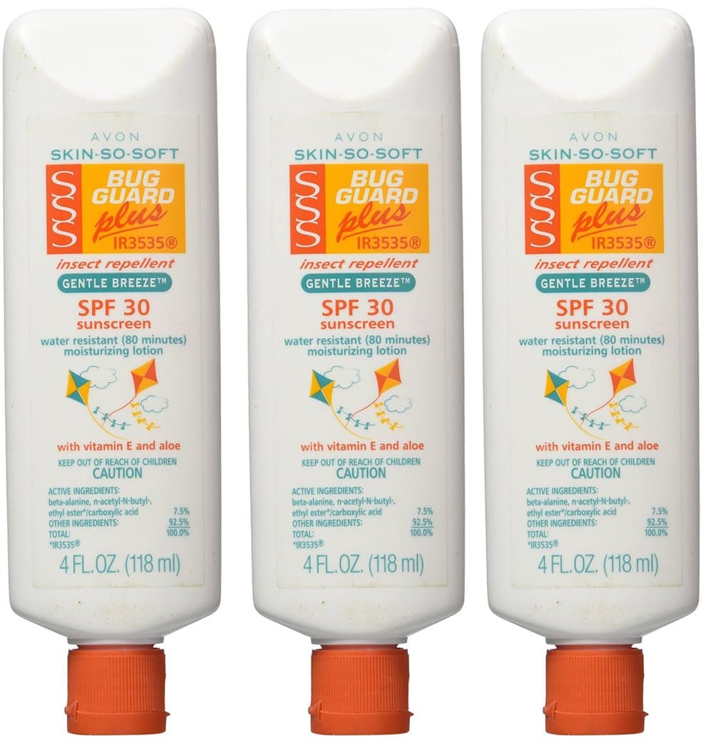 Avon SKIN-SO-SOFT Bug Guard PLUS, SPF 30 Gentle wfwIW Breeze, 4 Oz (3 Pack)