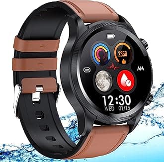 Hcosmy Smartwatch, Waterproof Ipx68 Smart Watch, Non Invasive Blood Glucose Smart Watch, Blood Sugar Monitor Watch, Glucose Monitor Smartwatch (D)