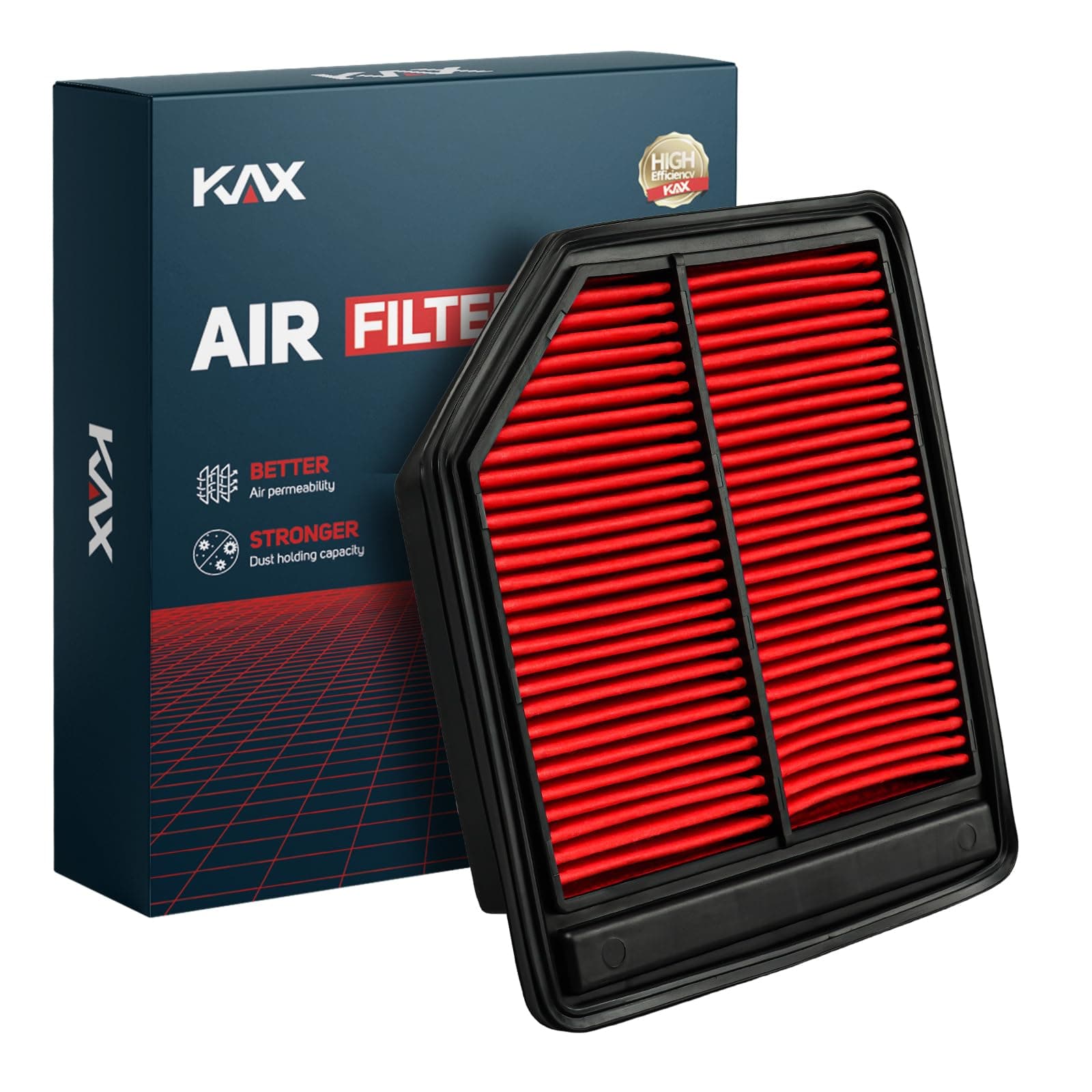 KAX Premium Engine Air Filter, CA10165 Replacement for Honda Civic 2006 2007 2008 2009 2010 2011 L4 1.8L, Advanced Air Filter Media, Increased Acceleration