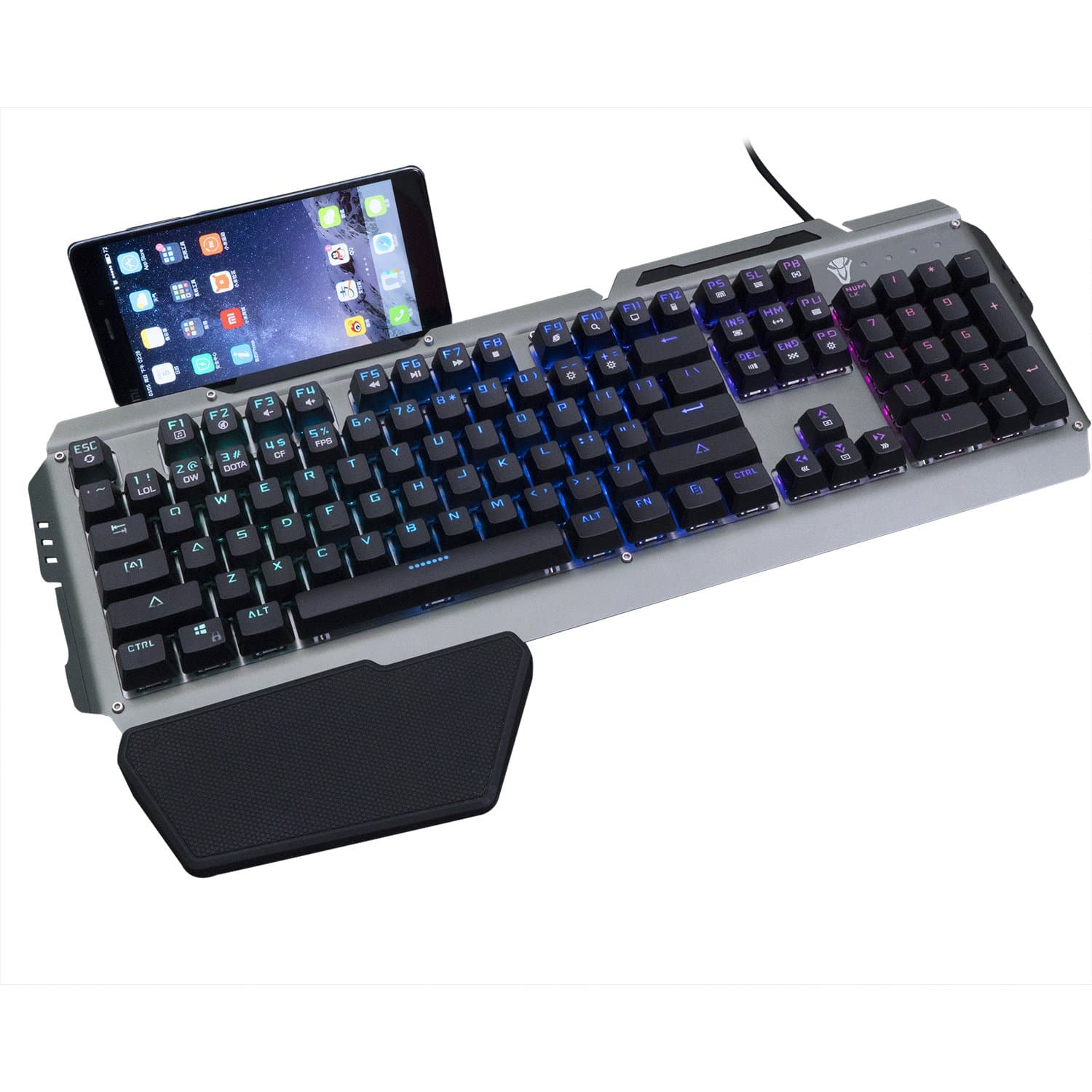 Powpro PP-K101 Optical Axis Mechanical Gaming Keyboard with Silicone Hand Care and Mobile Phone Stand