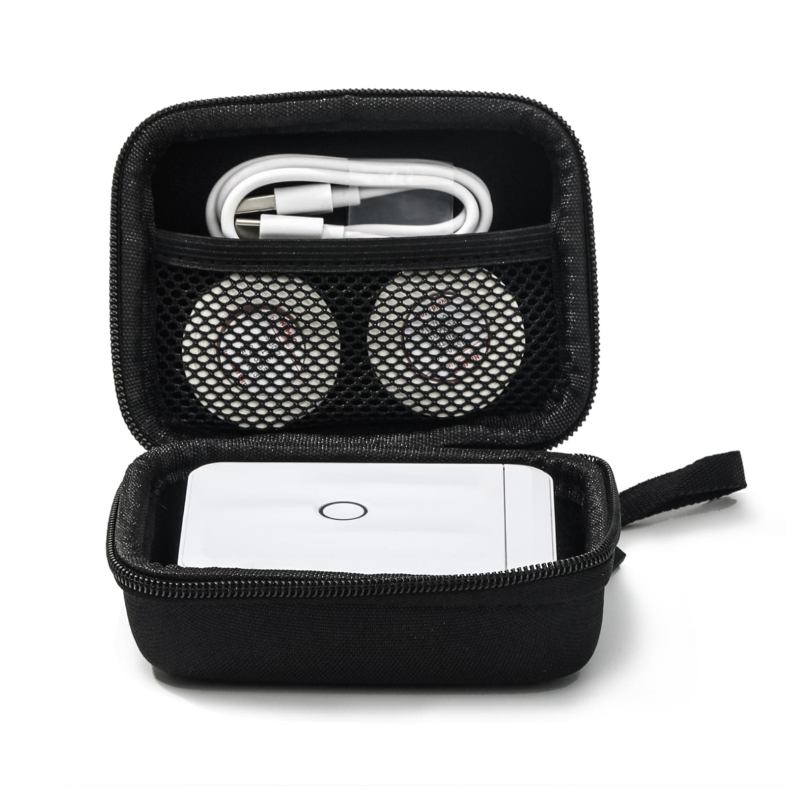 NIIMBOT Mini Case Compatible D11/D110 Upgraded Version (Not for D11/D110 Old Version) Label Maker for Labeler Storage Holder Tape Paper Roll & USB Cable (Box Only), Black