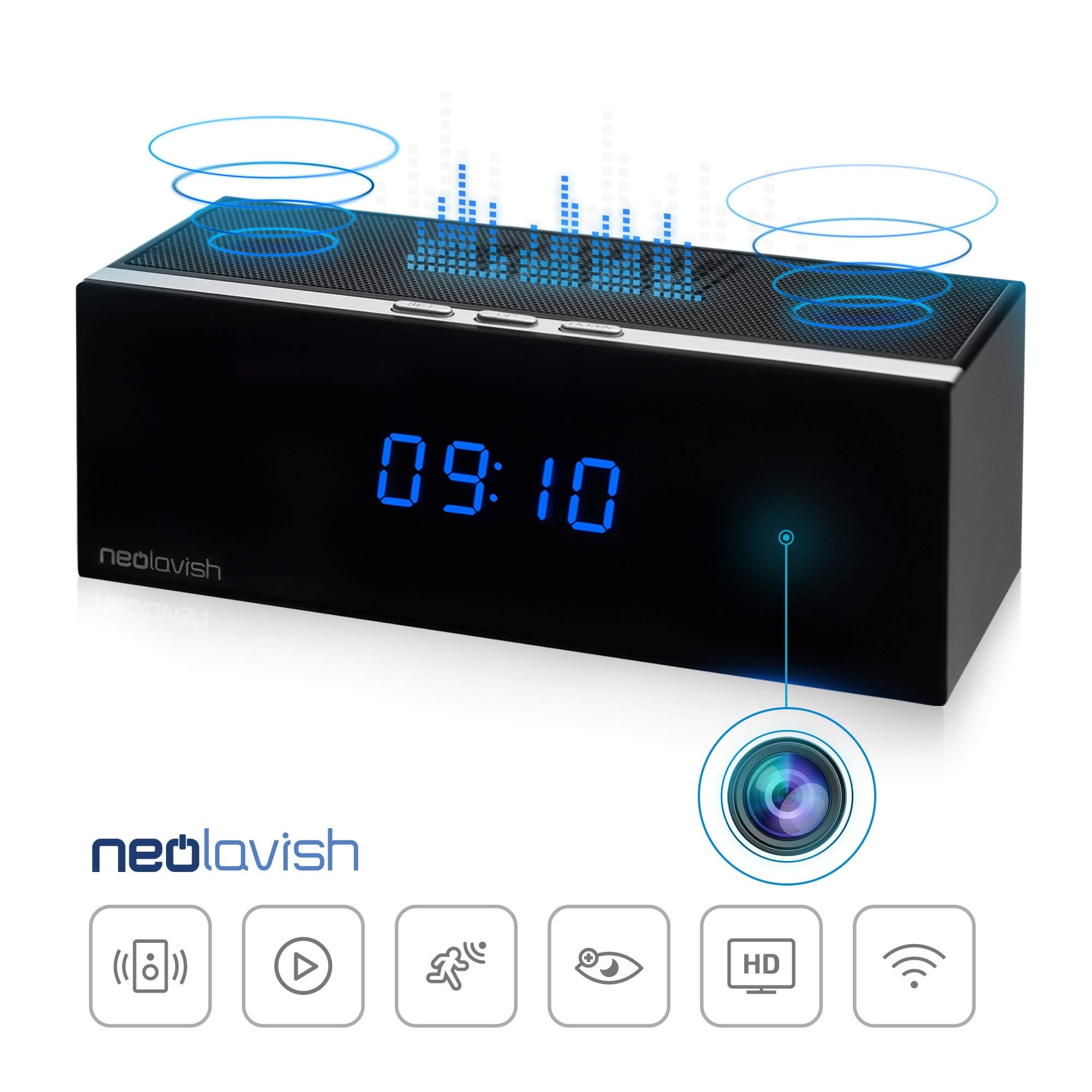 Clock Hidden Cameras - Spy Clock Camera Wireless - Nanny Hidden Cam - Clock Hidden Spy - Wireless Home Spy Cam - Wifi Spy Camera - Clock Camera - Night Vision - Hidden Clock Camera with Wifi Spy Cam