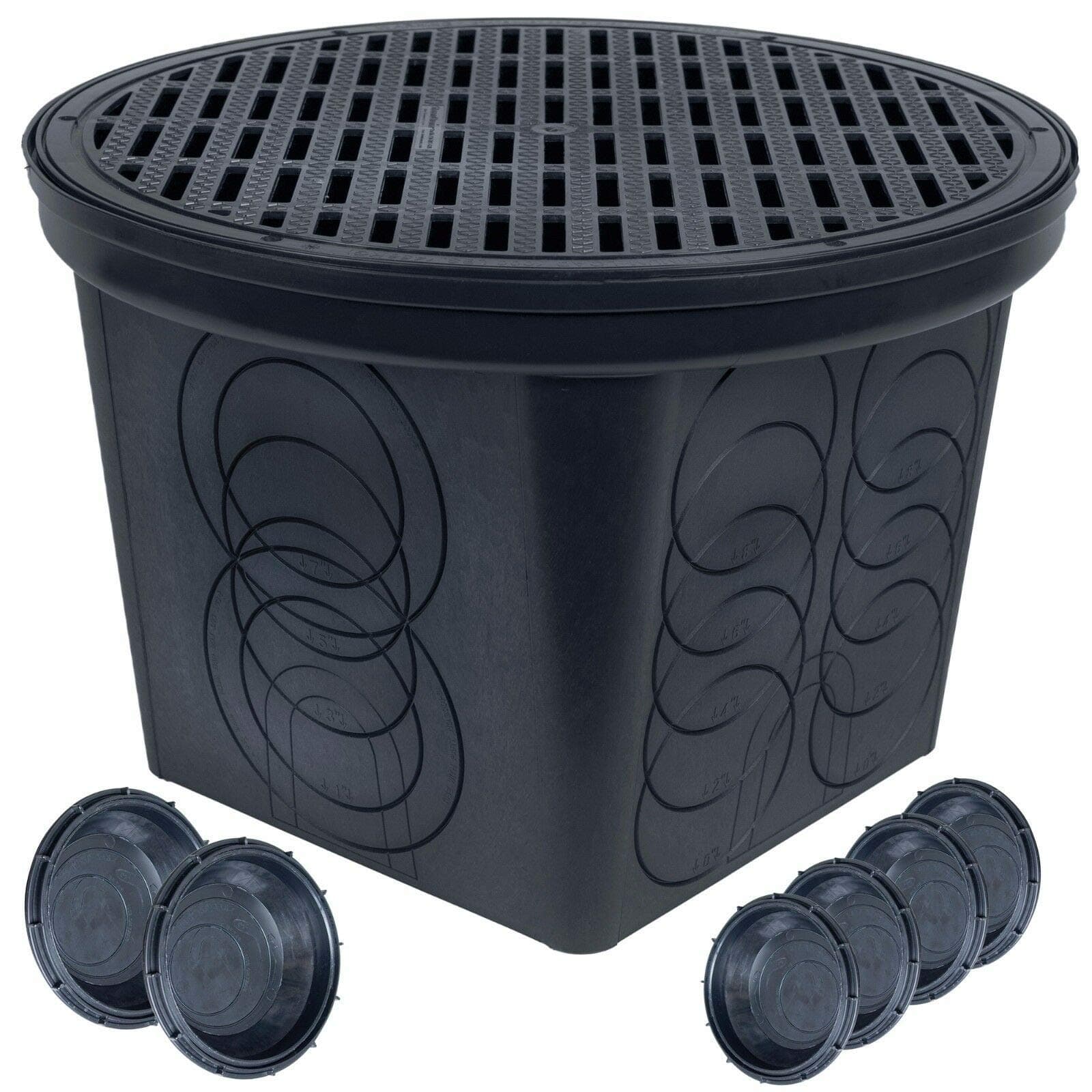 StormDrain 2-Pack FSD-3017-20BKIT-6 20-in. Large Round Catch Basin with Black Grate Kit