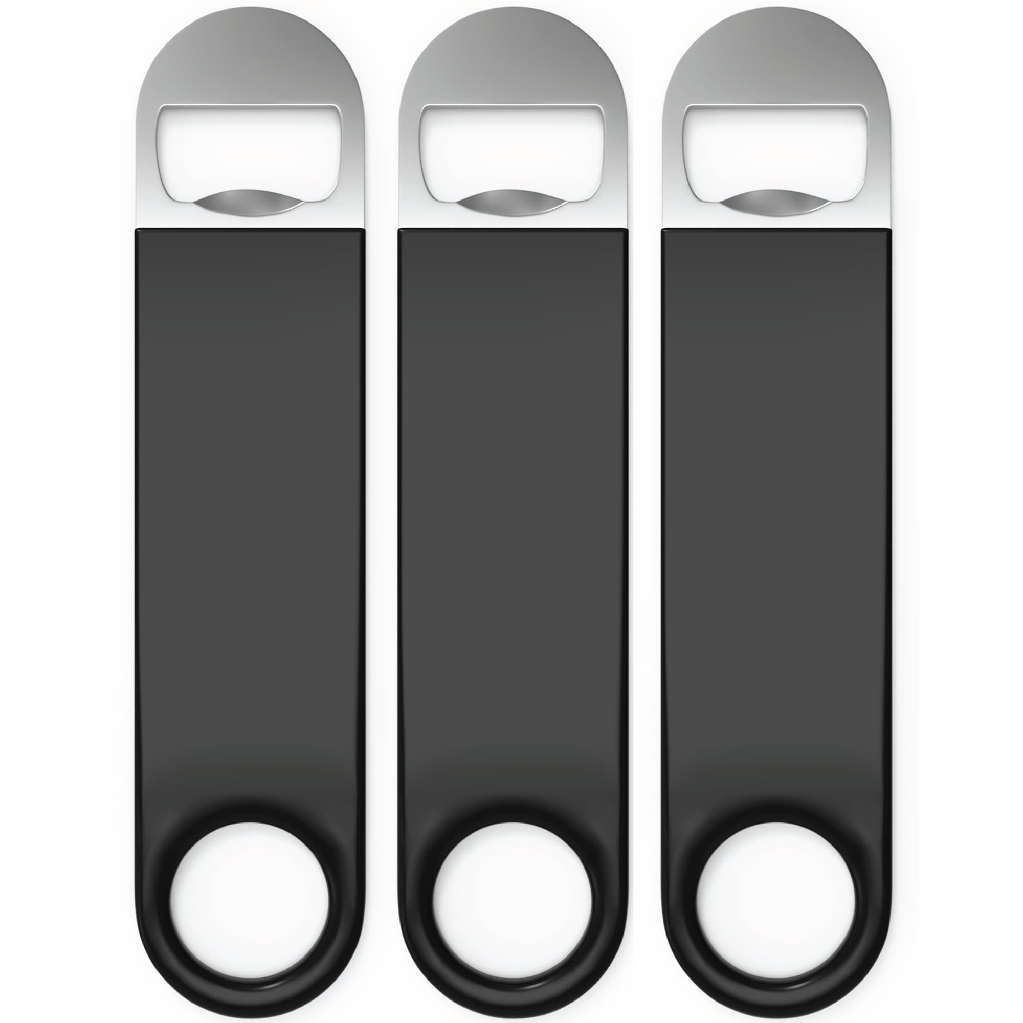 Axim USA Bartender Bottle Openers, Beer Bottle Openers, Speed Openers 3 Pack by Premium Cold One. Professional Grade: Rubber Coated, Stainless Steel. 7 inch