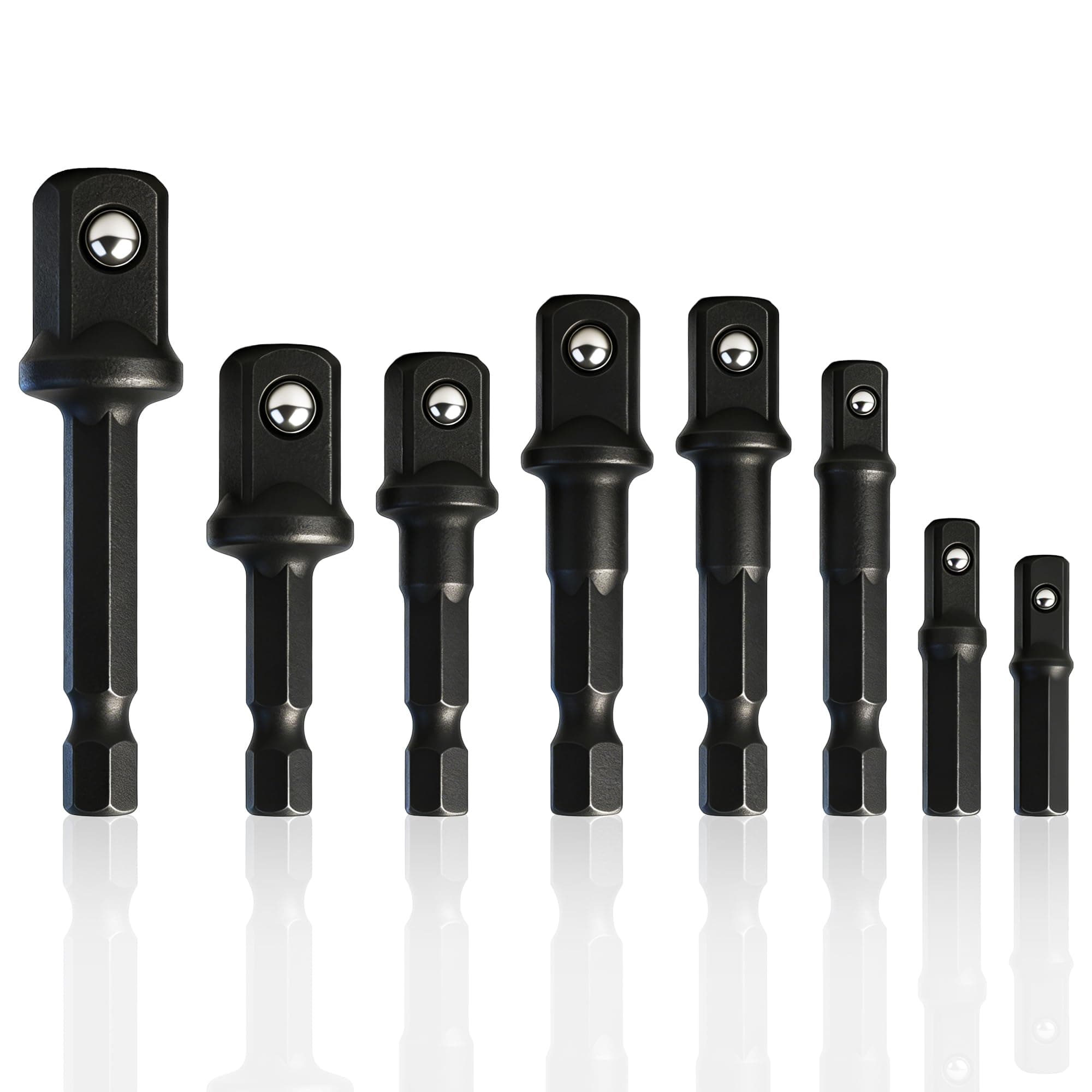 HORUSDY 8-Piece Impact Sockets Adapter Sets, Hex Shank 1/4" 3/8" 1/2"