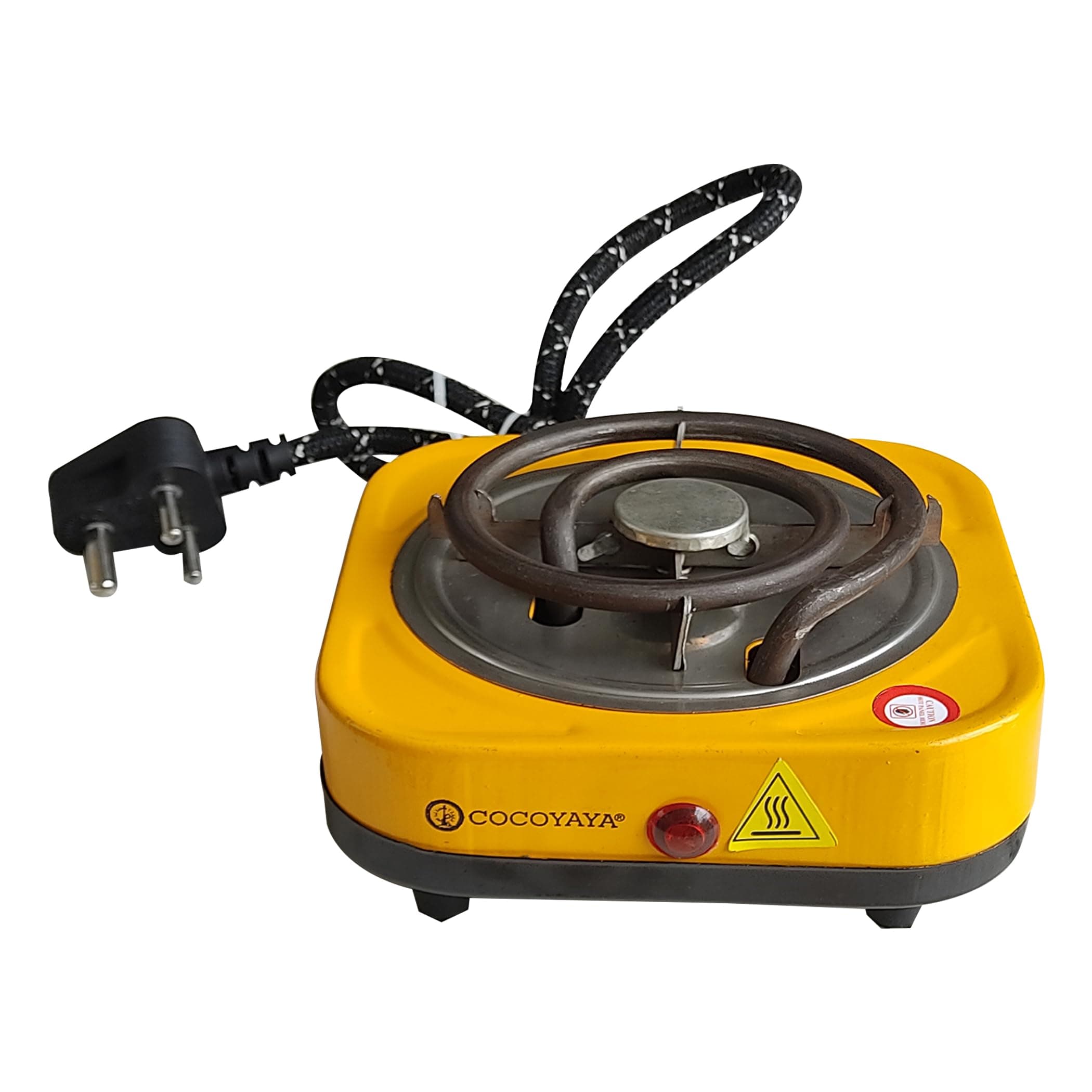 Hot Plate Charcoal Starter (Radiant, Electronic Hookah Coal Burner) - 500 Watt,Small Yellow