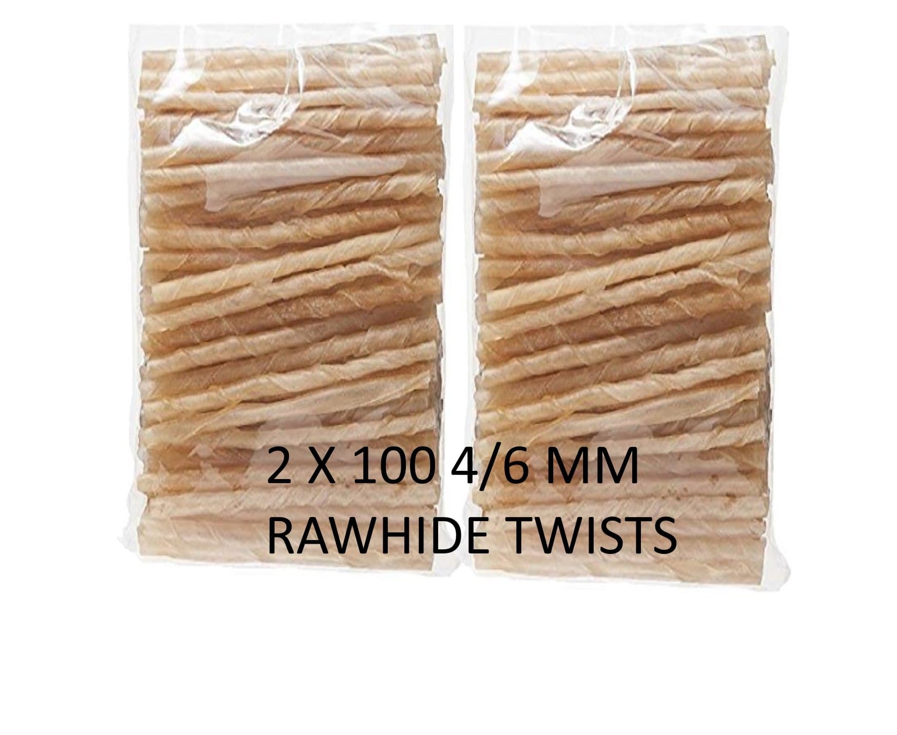 RAWHIDE BULK 5" TWISTS 4/6 MM STICKS 200 stick (2 X 100packs)