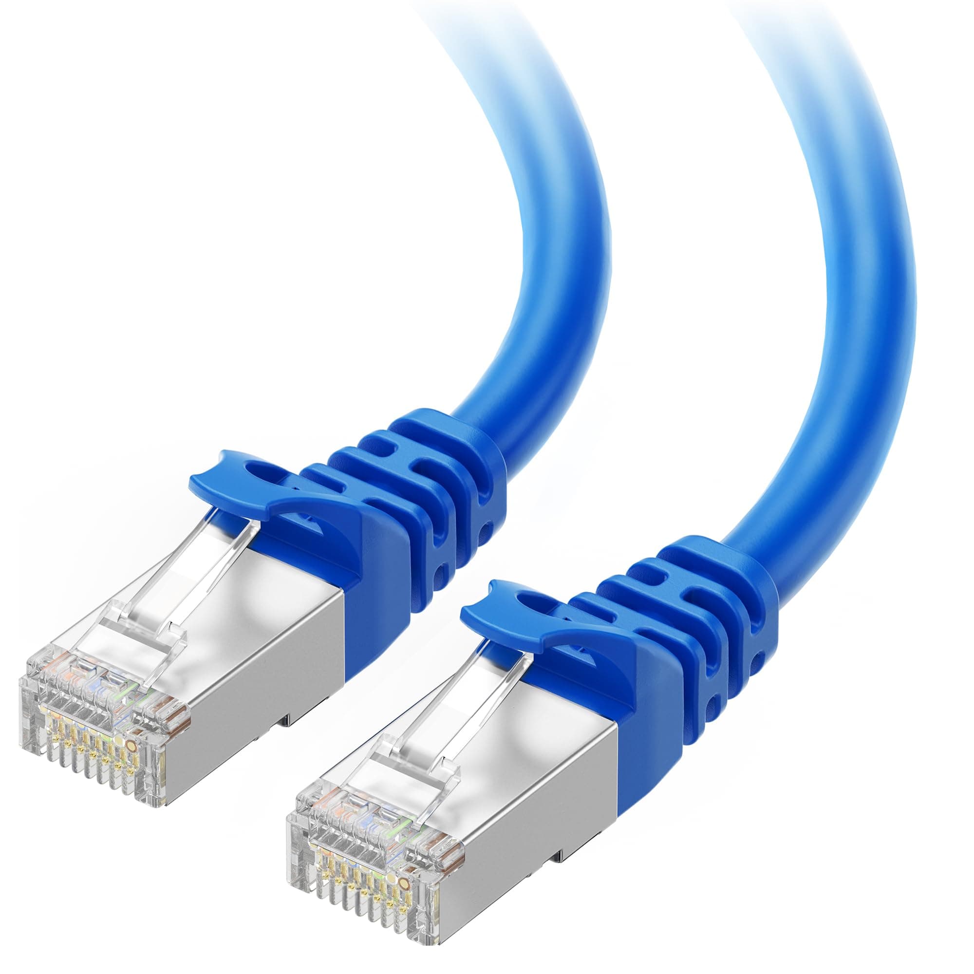 Cable Matters 10Gbps Snagless Long Shielded Cat 6A Ethernet Cable - 100ft, Cat 6A Cable, Cat6A Cord, Ethernet Cord, Blue