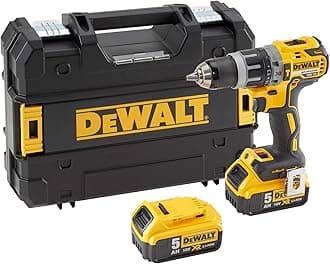 Dewalt DCD796P2 XR Brushless Combi Drill with 2 x 5.0 Ah Lithium-Ion Battery Packs, 18 V, Yellow/Black, Set of 7 Piece