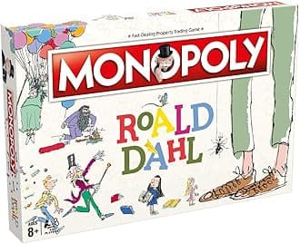 Winning Moves Roald Dahl Monopoly Board Game, Choose your token from Matilda’s books, James’s Giant Peach and tour characters from the books, for ages 8 plus