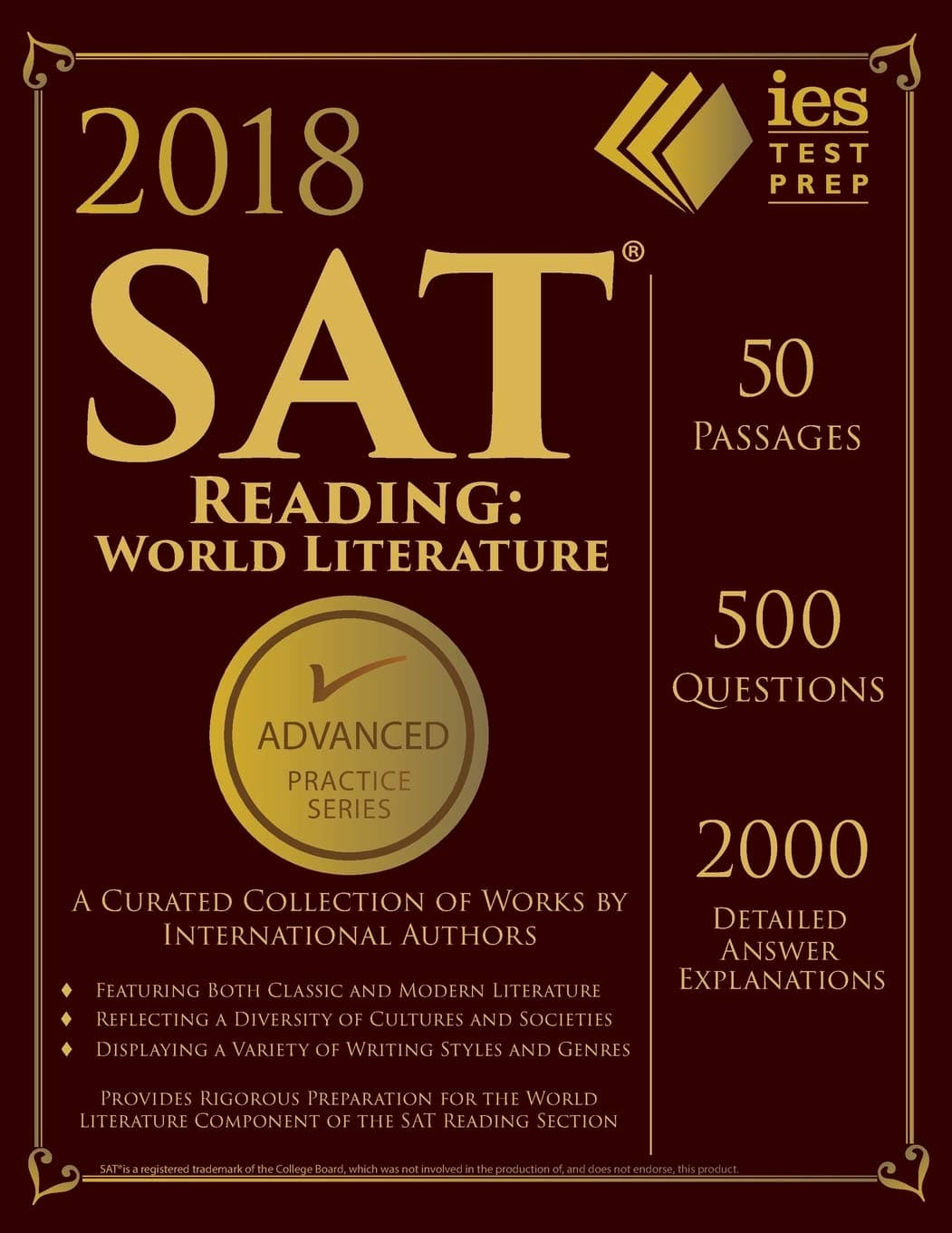 2018 SAT Reading: World Literature Practice Book (Advanced Practice) Paperback – June 19, 2017