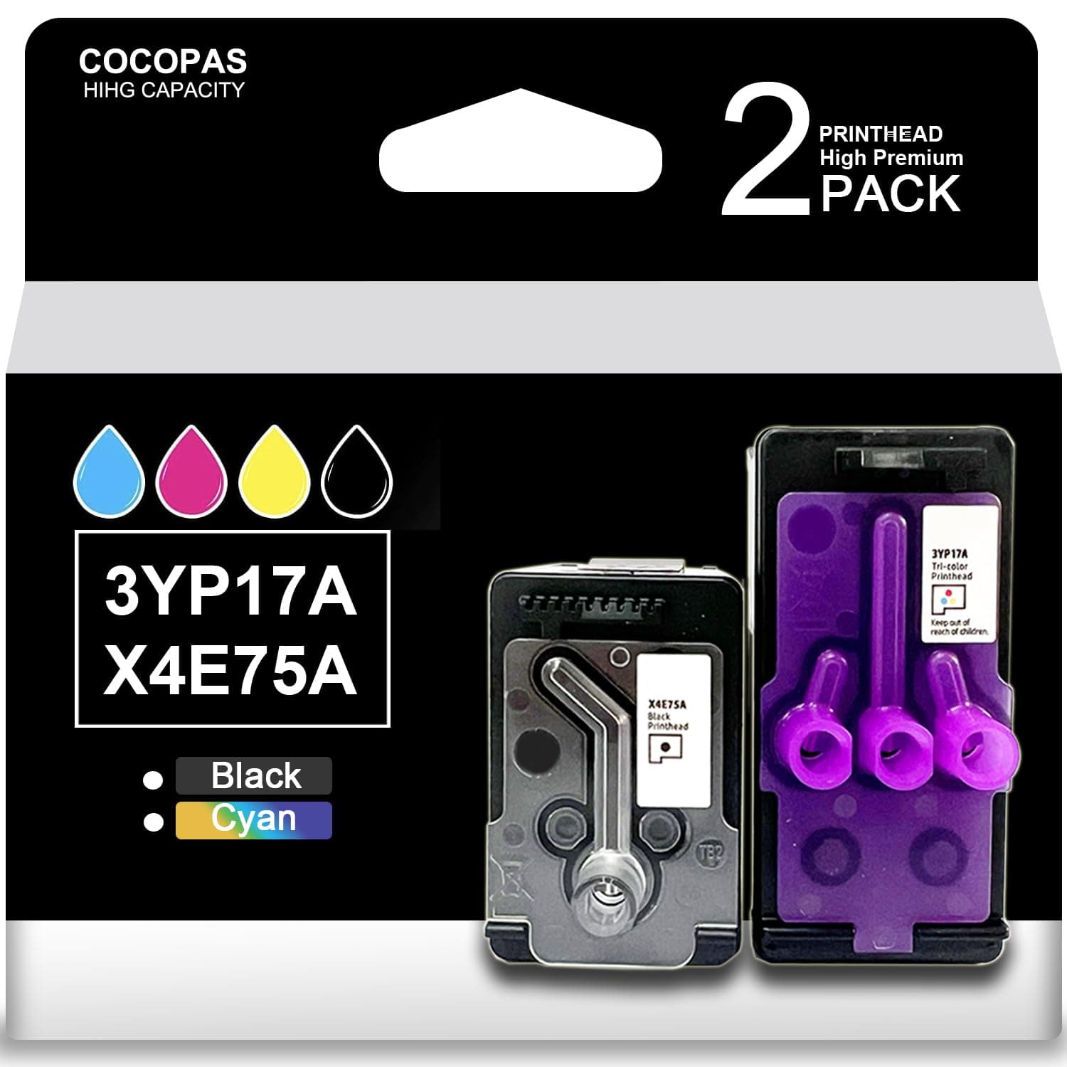 High Capacity 3YP17A X4E75A Printhead Replacement for HP smart Tank 660 670 700 6000 6001 7000 7001 7300 7301 7600 7602 Series Printers Replacement with 6001 Remanufactured Printhead