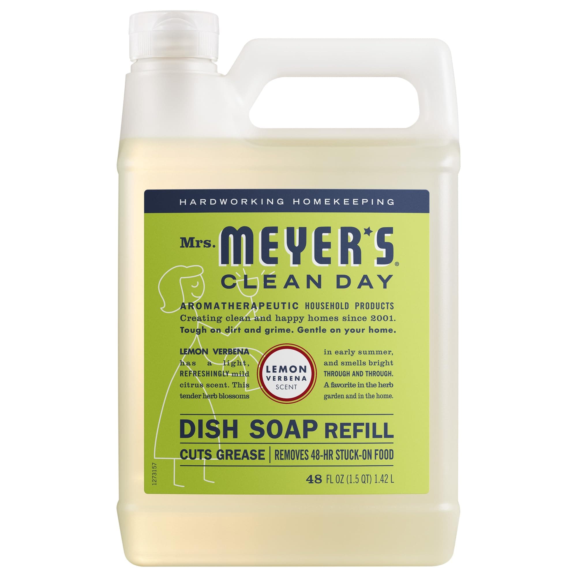 CLEAN DAY Liquid Dish Soap Refill, Biodegradable Formula, Lemon Verbena (48 Fl Oz (Pack of 1))