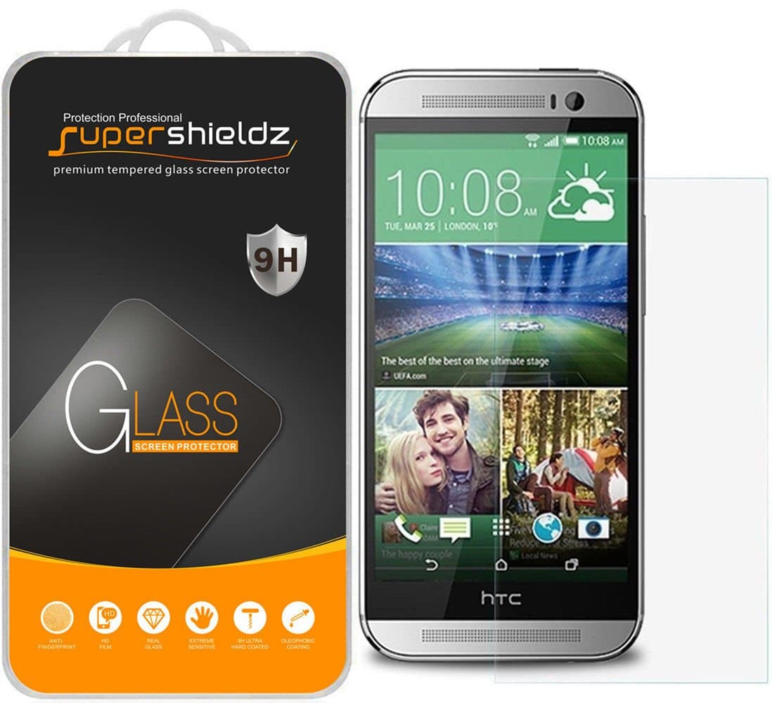 (2 Pack) Designed for HTC One M8 Tempered Glass Screen Protector Anti Scratch, Bubble Free