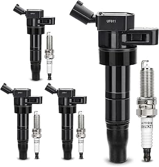 UF611 Ignition Coil & XP6203 Double Iridium Spark Plug for HYUNDAI Sonata Santa Fe Tucson Genesis Coupe/Kia Sorento Forte Optima Sportage Rondo Borrego Replace# 27300-3F100 C1667