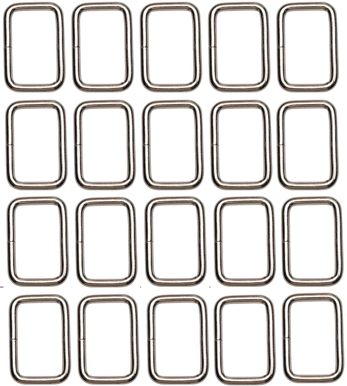 - Croatia ® Rectangle Bag Purse Snap Hook Metal Loop Rings Webbing Belts Buckle for Handbag Strap DIY Accessories and Bag Making Repairing, Size : 1 inch / 25 mm Pack of 10 Silver