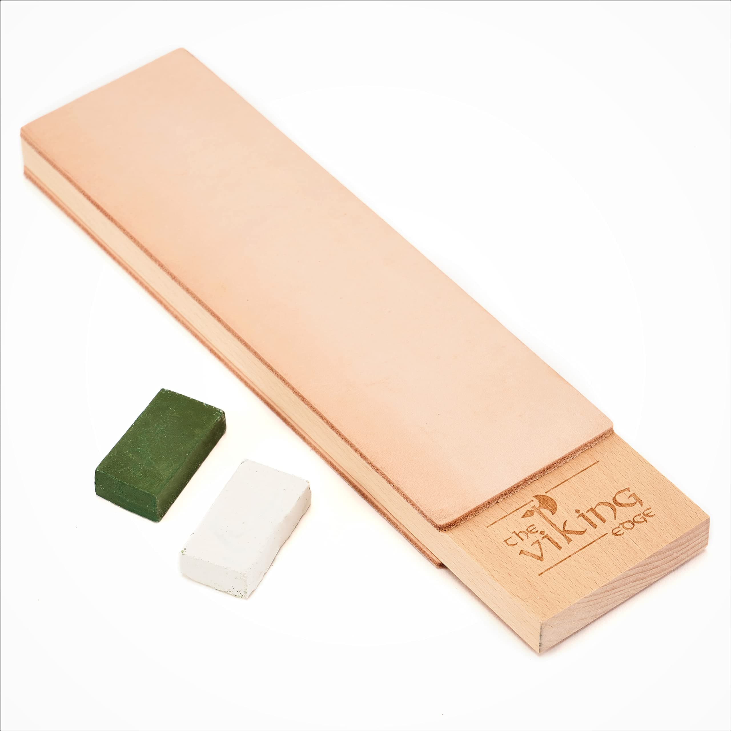 Large Two-Sided Double Leather Strop - 3"x12" - 1/8" Thick Leather - Knife, Razor, Tool Sharpening with Compound